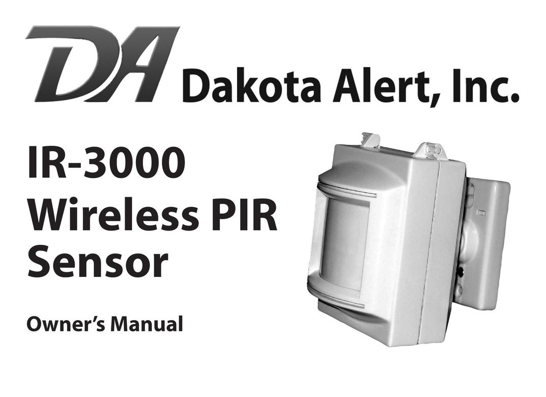 Dakota Alert dakota alert,inc. wireless pir sensor Home Security System User Manual