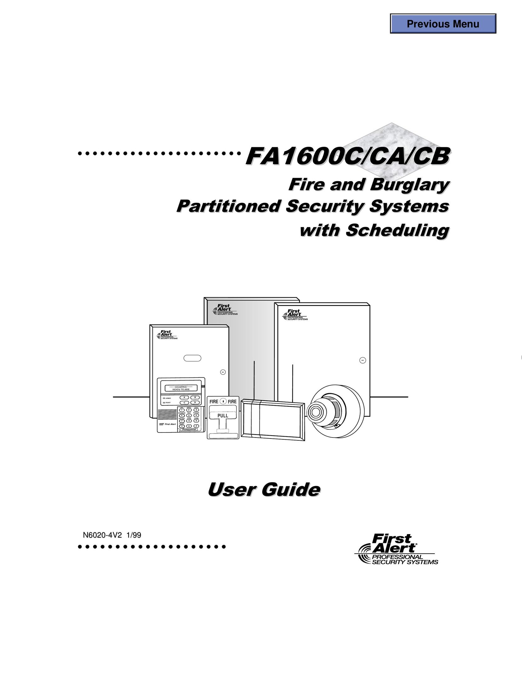 First Alert fa1600c Home Security System User Manual