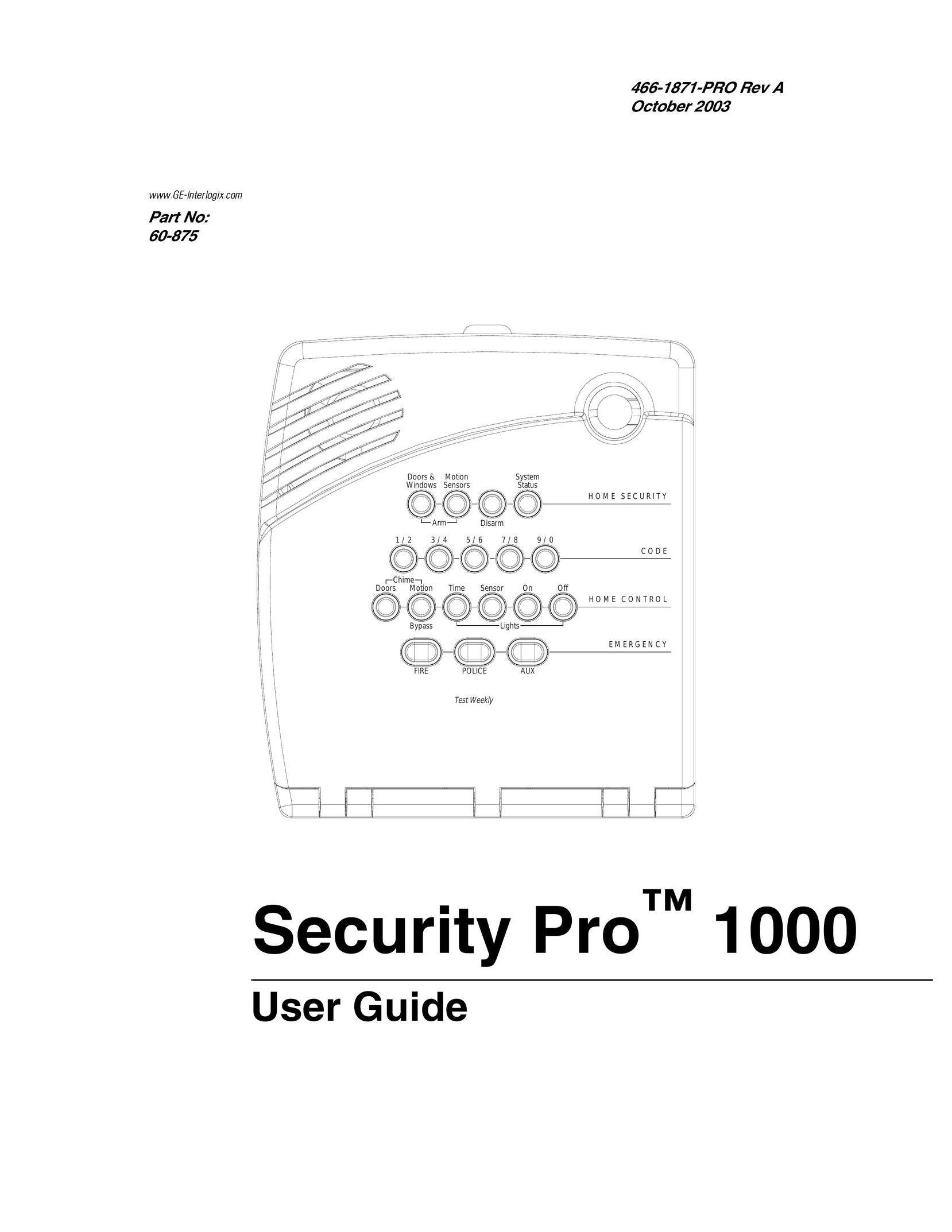 GE 1000 Home Security System User Manual