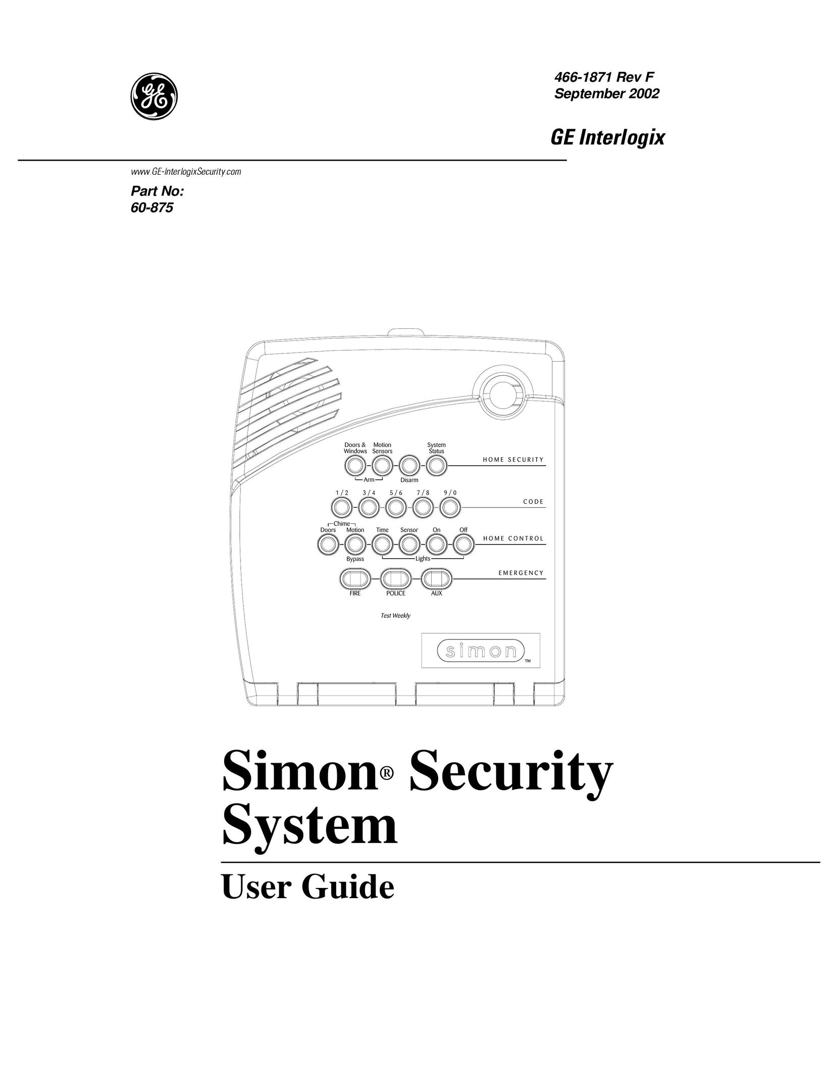 GE 60-875 Home Security System User Manual