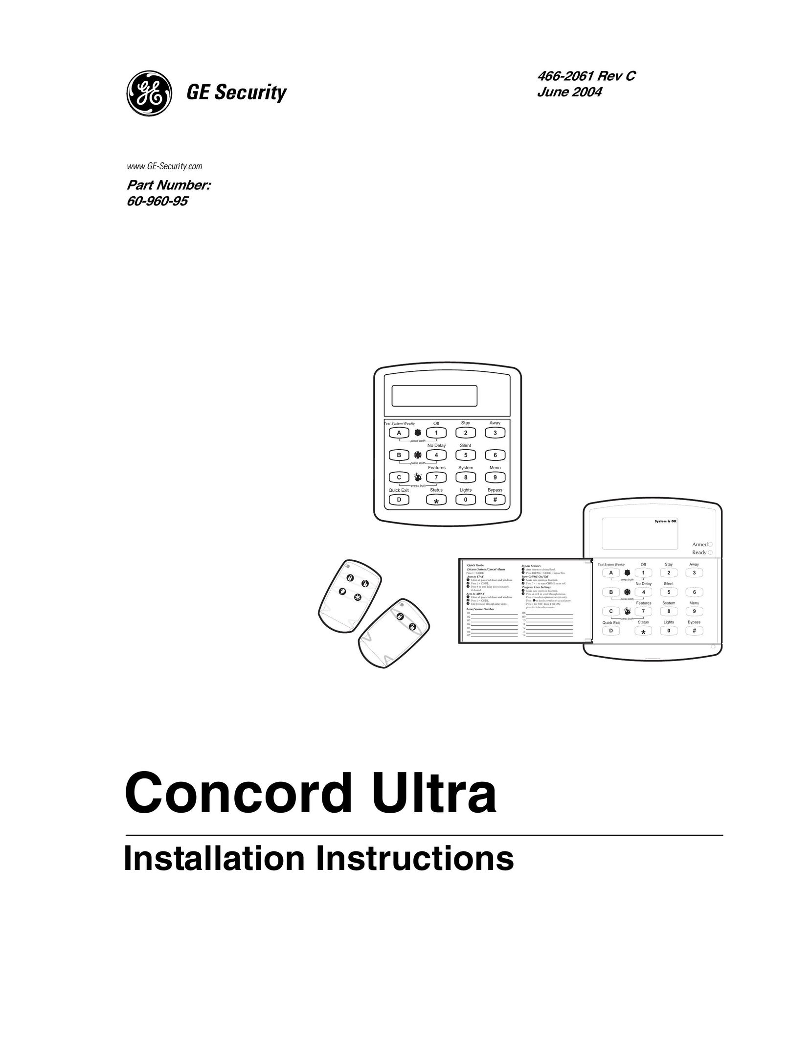 GE 60-960-95 Home Security System User Manual