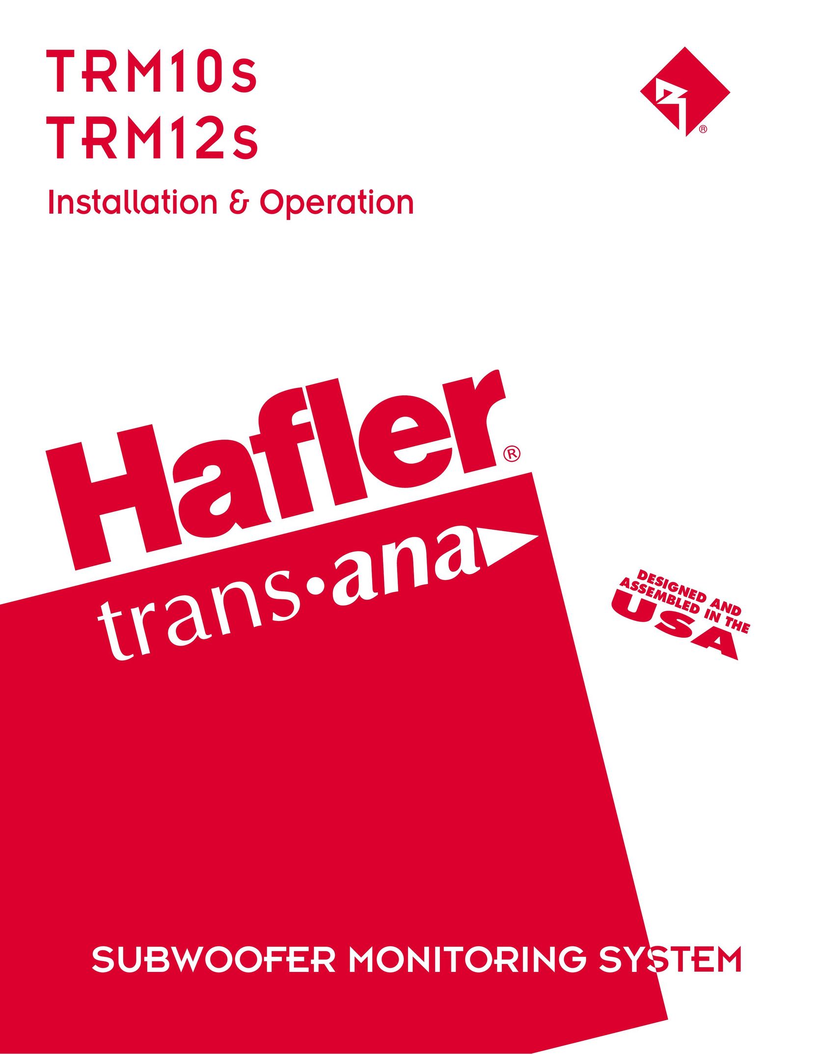 Hafler TRM10S Home Security System User Manual