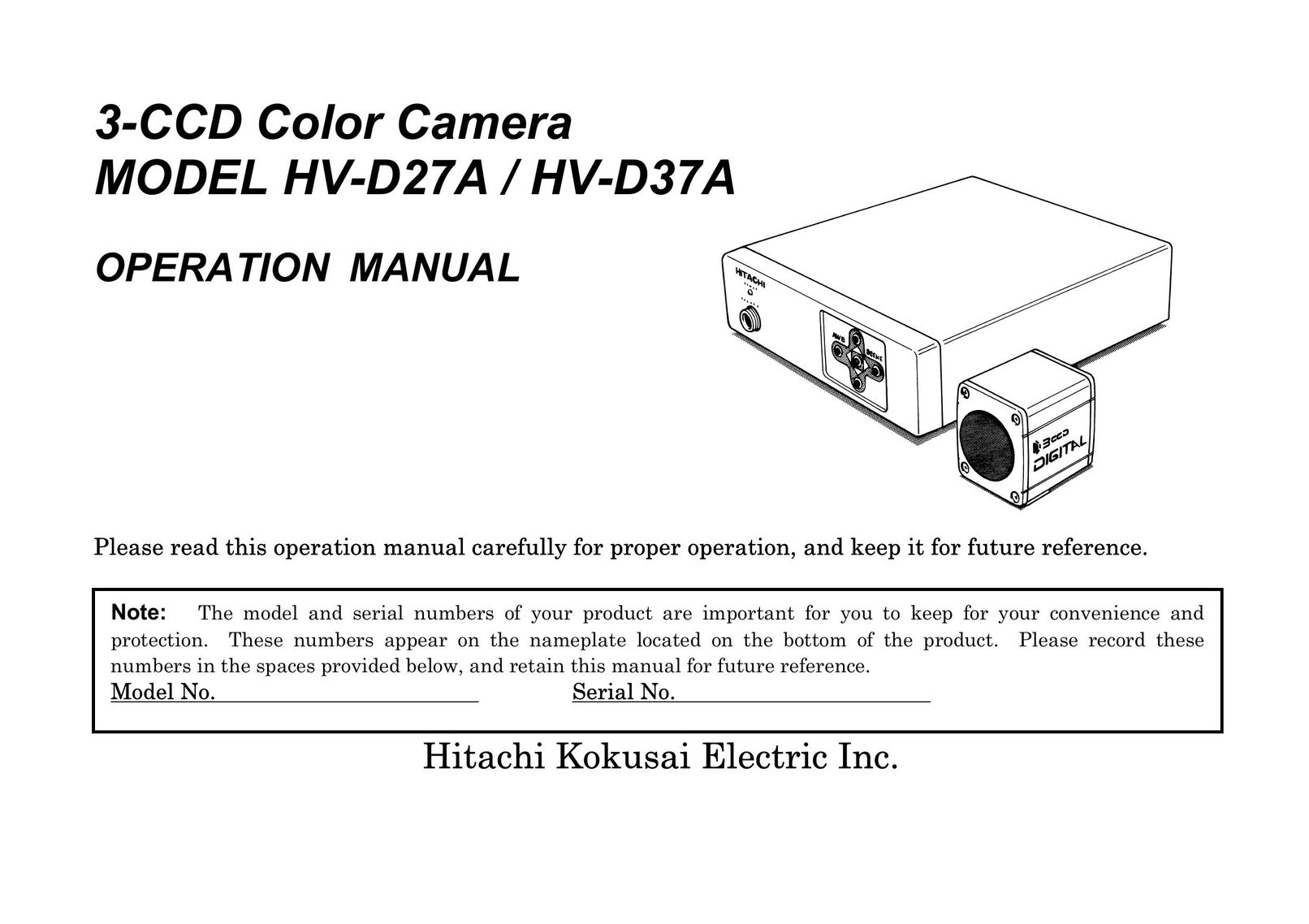 Hitachi HV-D37A Home Security System User Manual