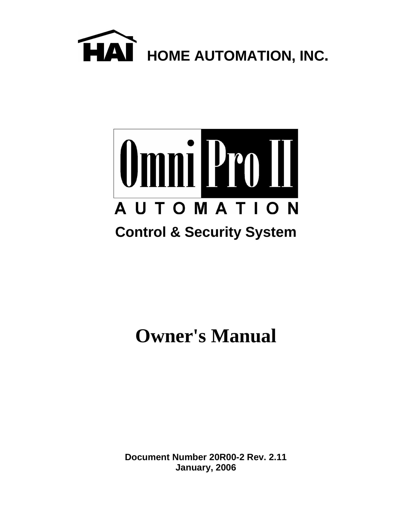 Home Automation OmniPro II Home Security System User Manual