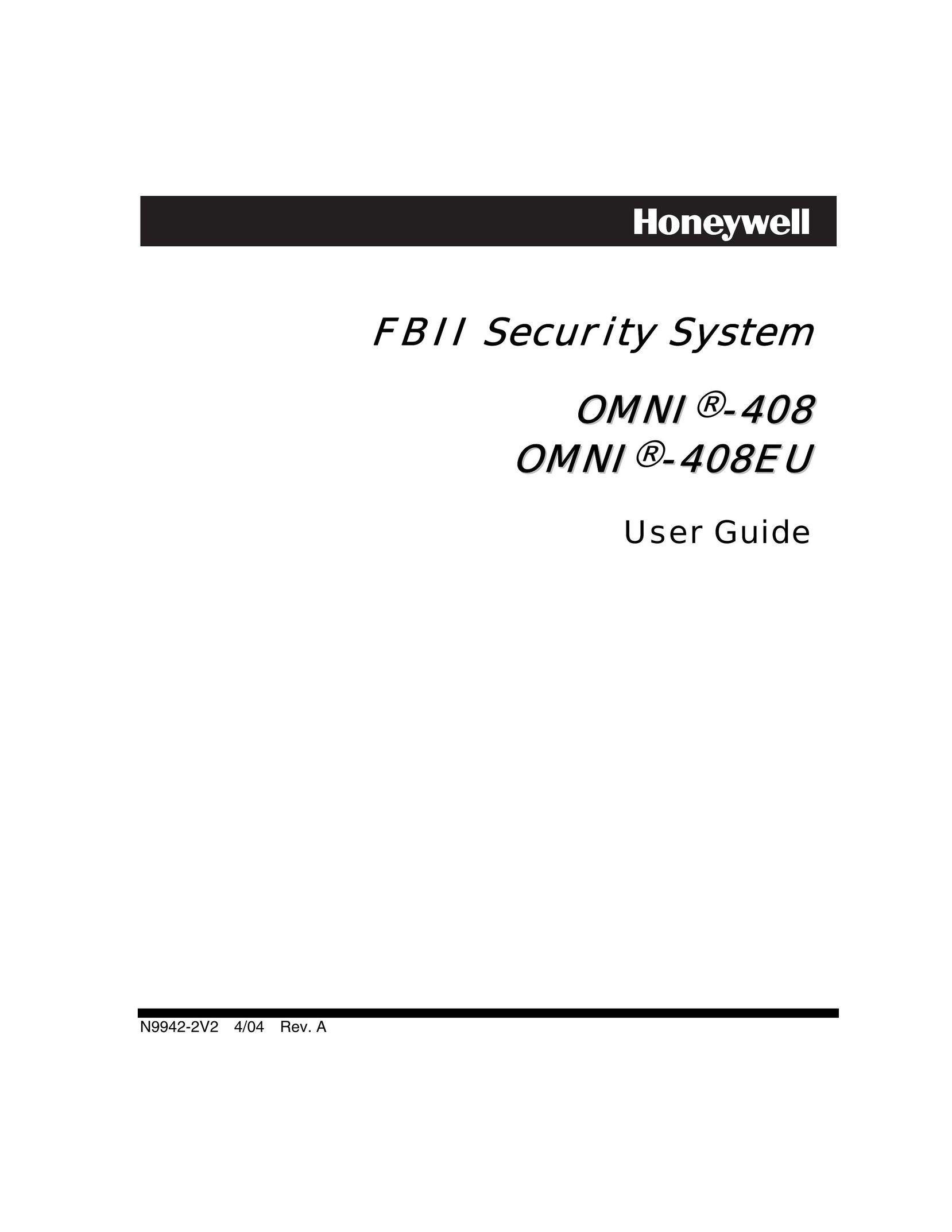 Honeywell 408 Home Security System User Manual