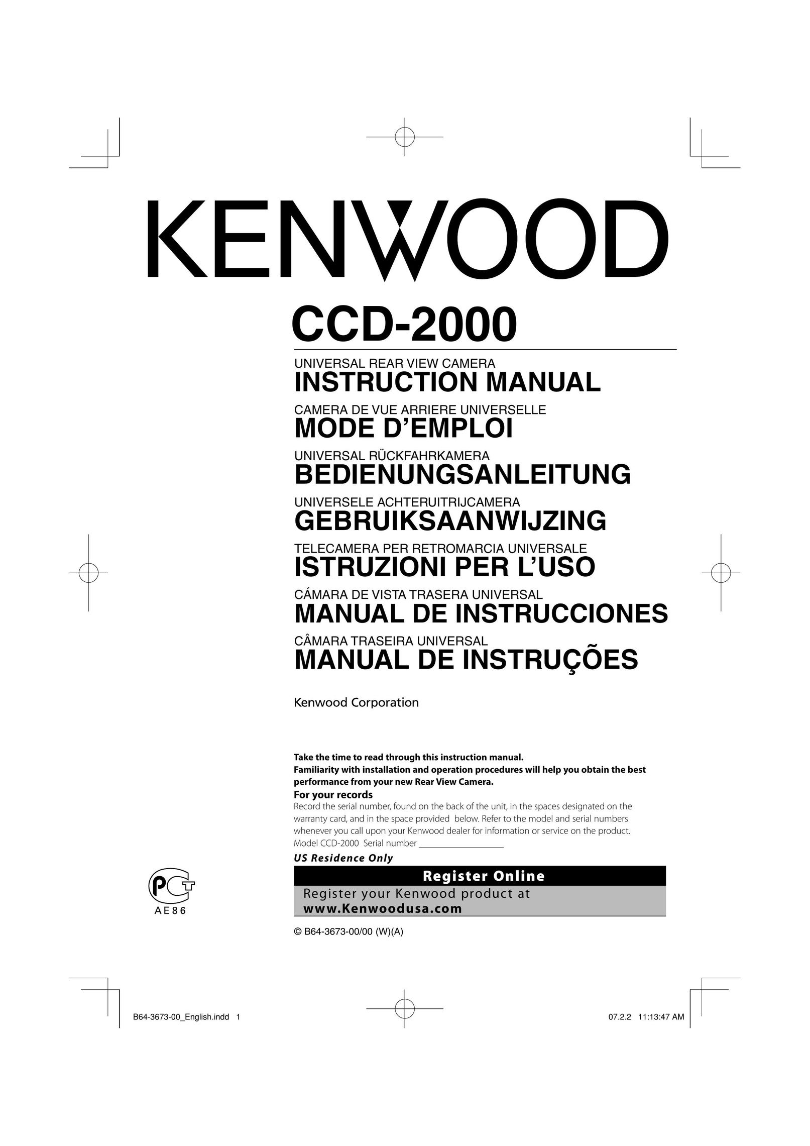 Kenwood Ccd2000 Home Security System User Manual