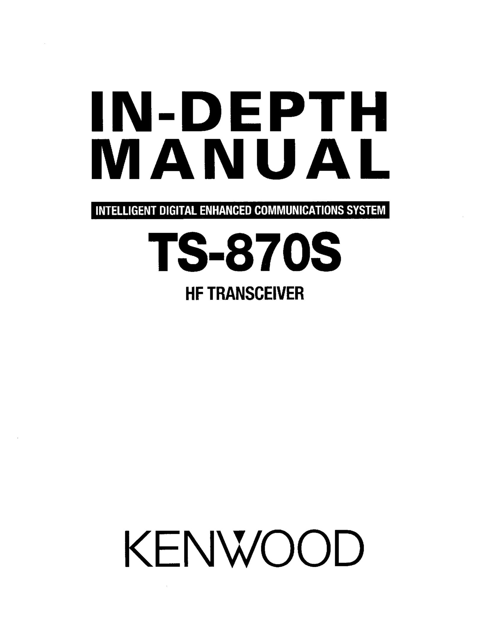 Kenwood TS-870S Home Security System User Manual