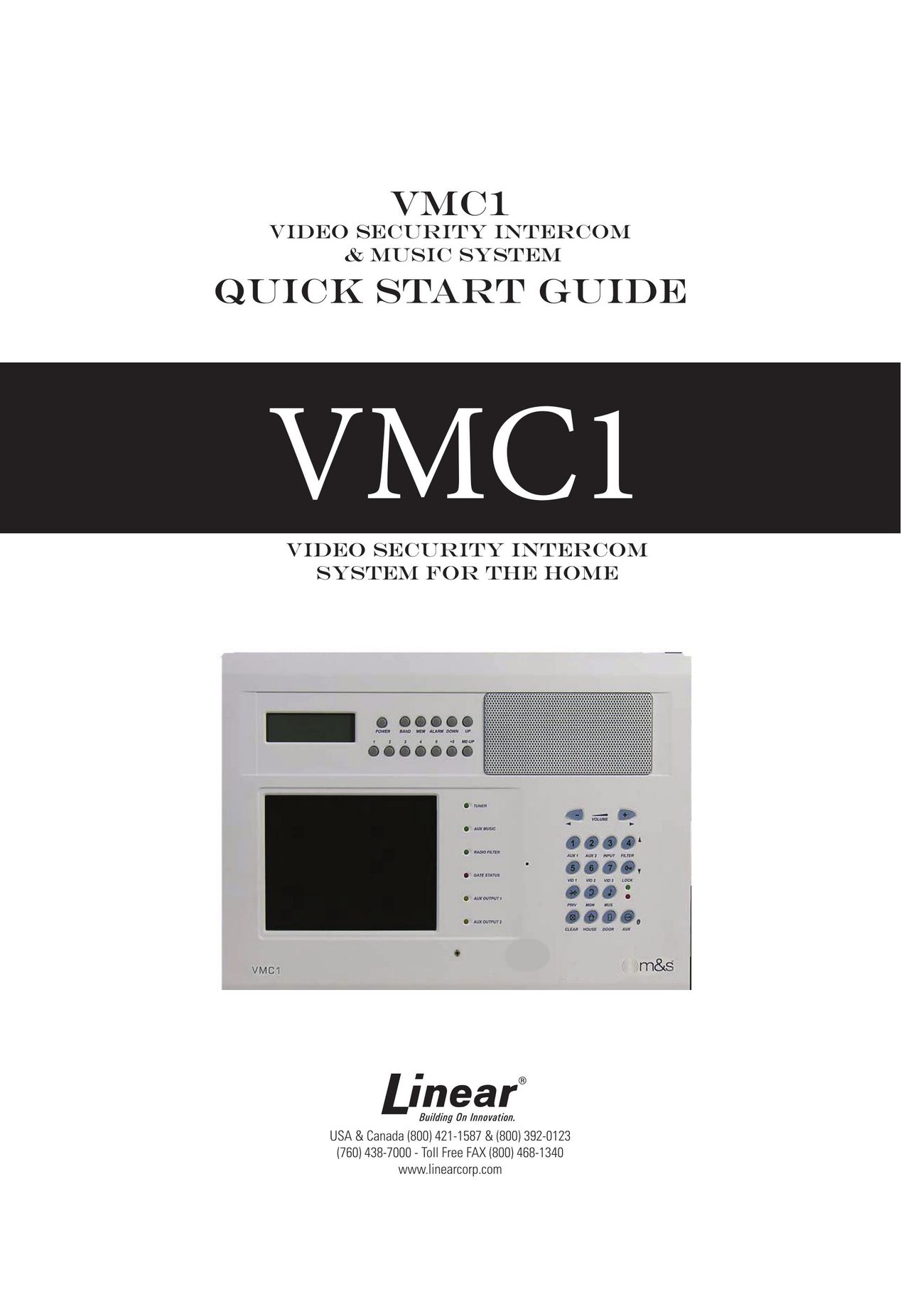 Linear VMC1 Home Security System User Manual