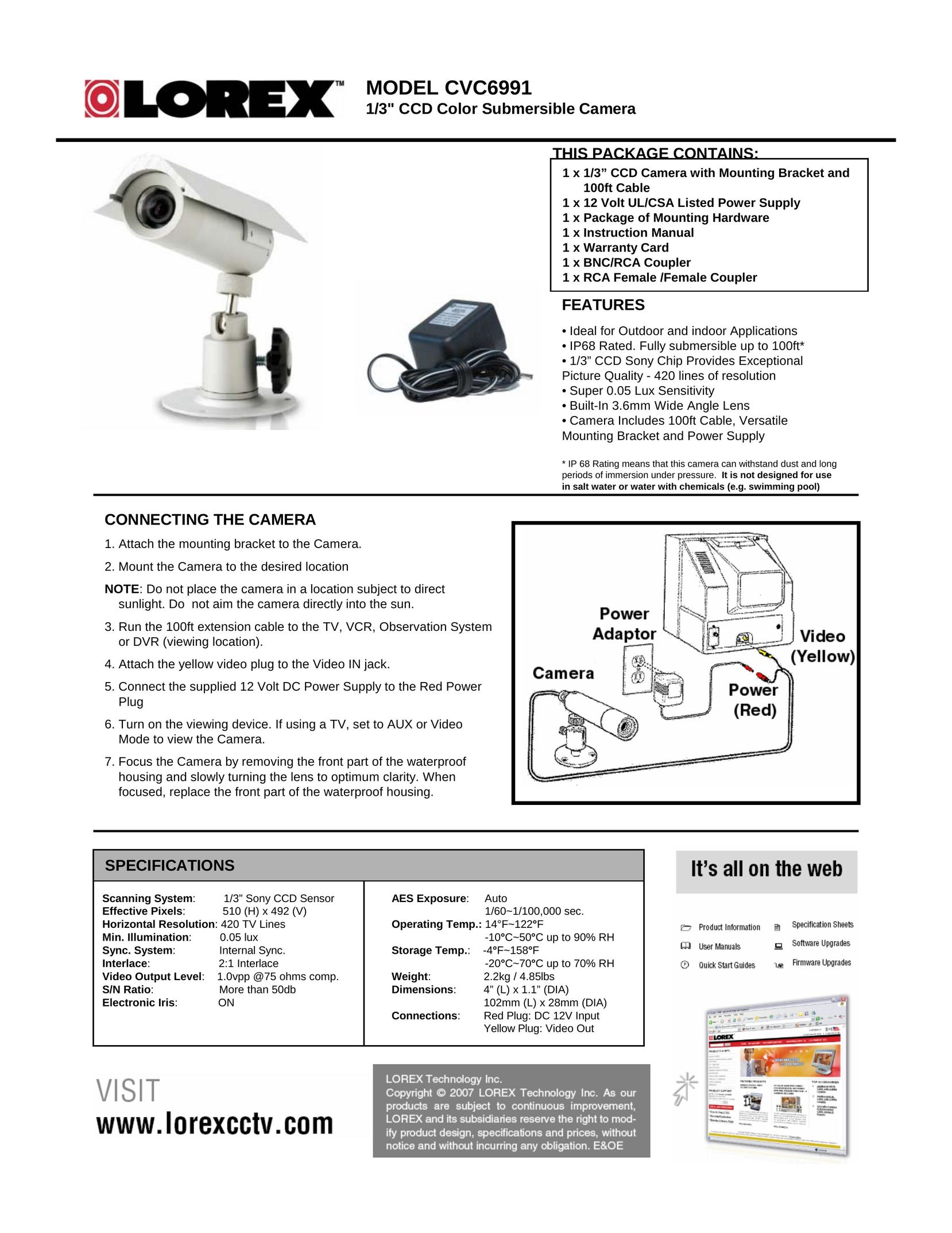 LOREX Technology CVA6991 Home Security System User Manual