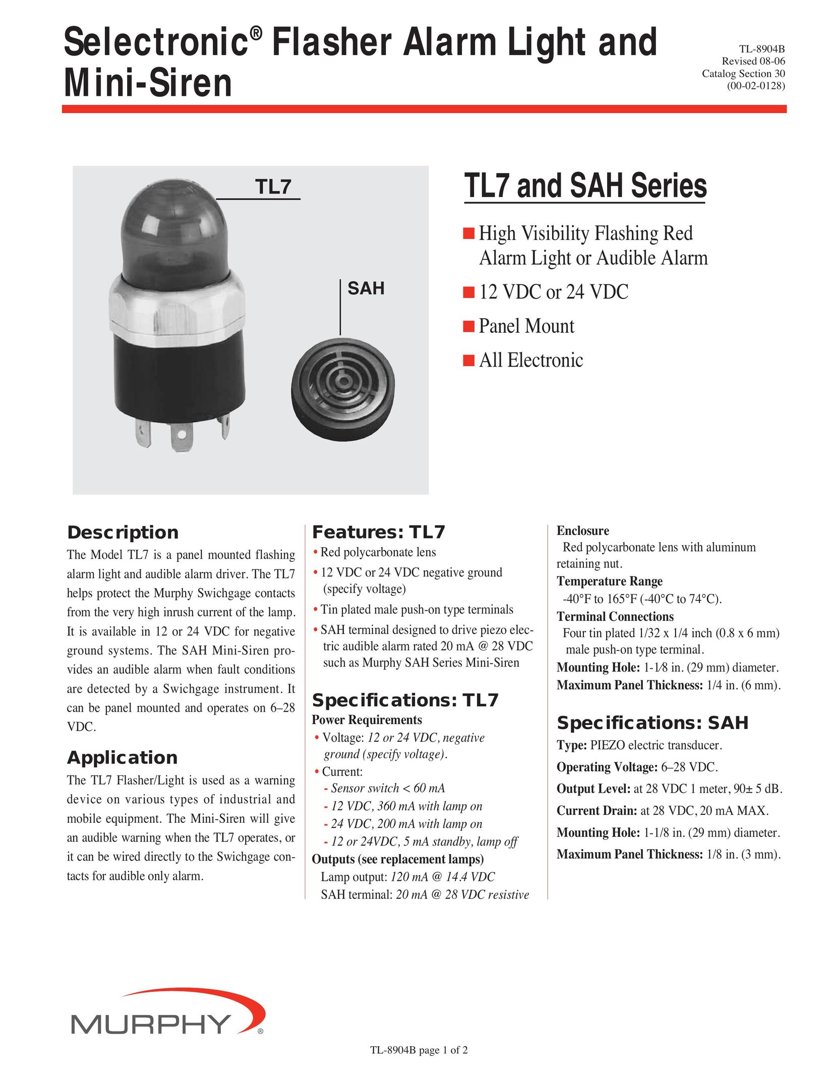 Murphy TL7 Home Security System User Manual