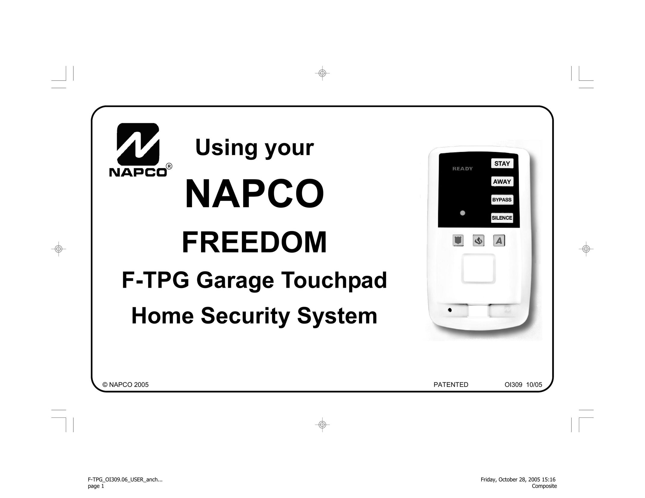 Napco Security Technologies F-TPG Home Security System User Manual