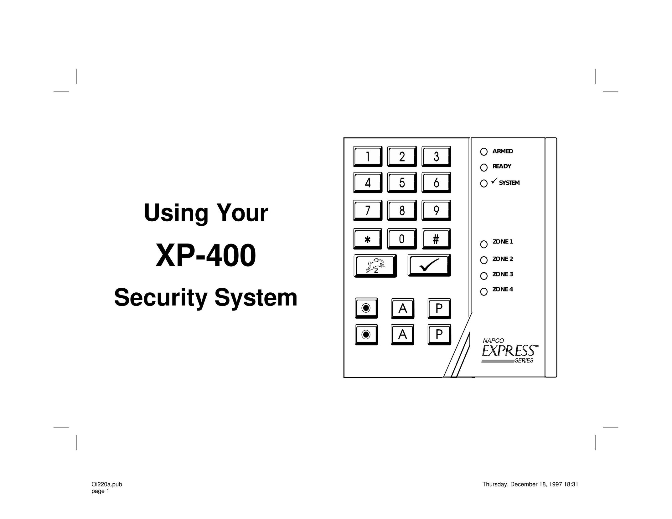 Napco Security Technologies XP-400 Home Security System User Manual