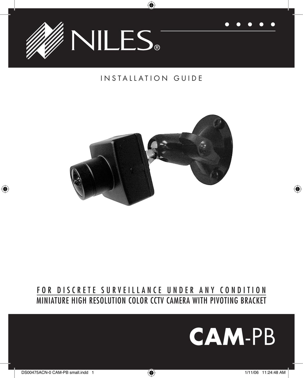 Niles Audio CAM-PB Home Security System User Manual