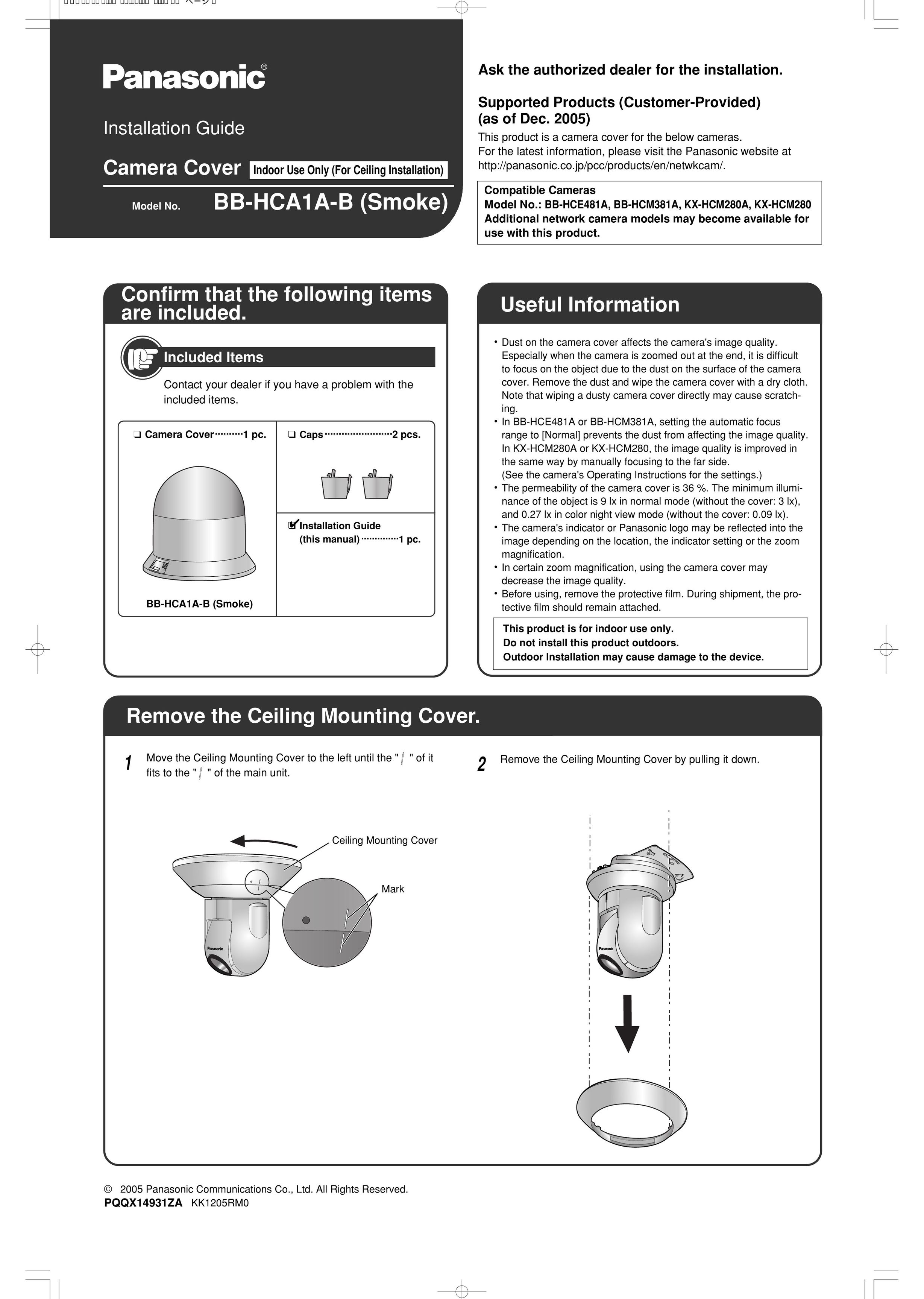 Panasonic Bb Hca1a B Home Security System User Manual