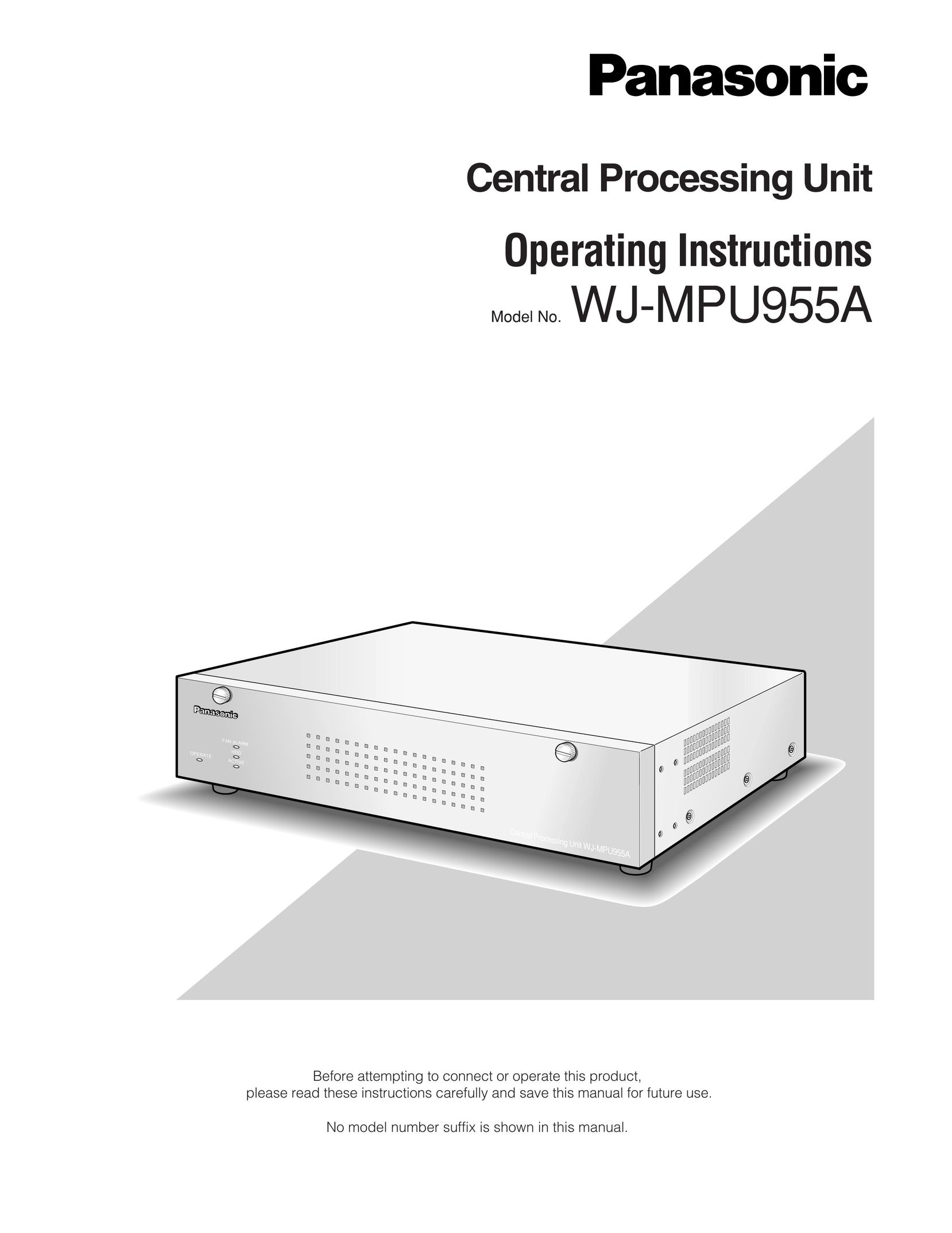Panasonic WJ-MPU955A Home Security System User Manual