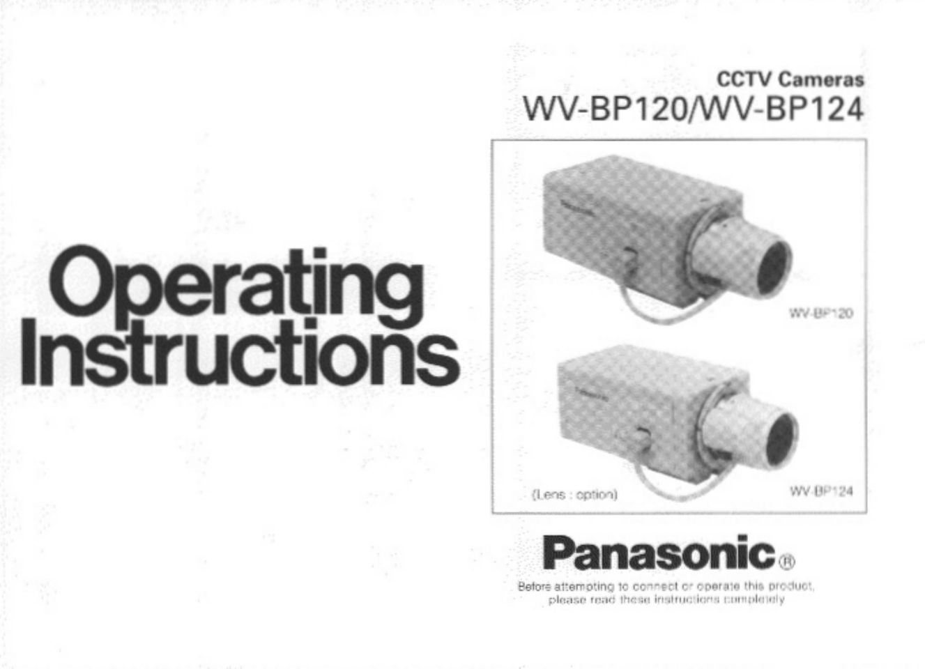 Panasonic WV-BP120 Home Security System User Manual