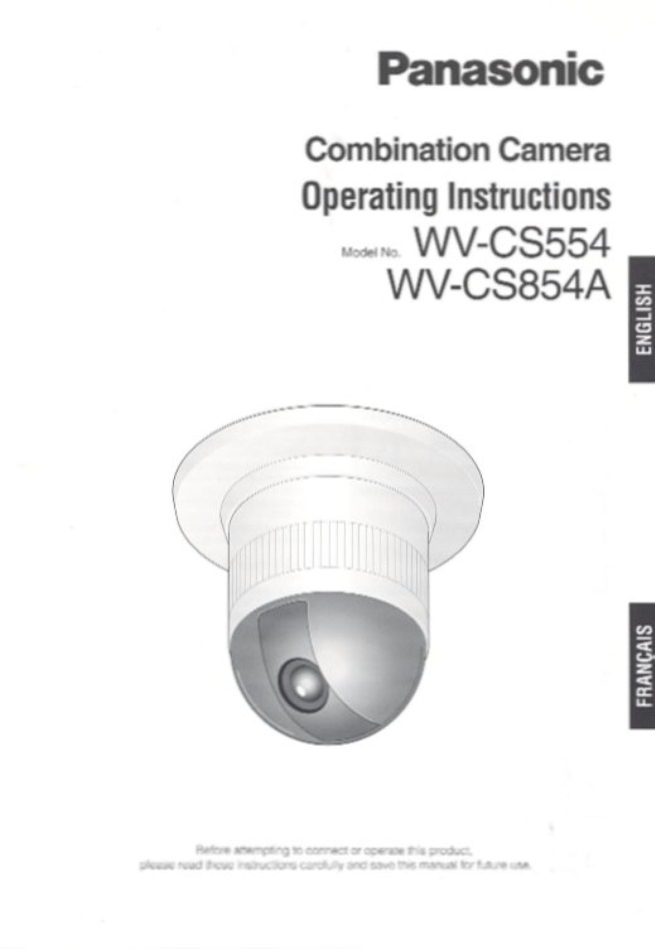 Panasonic WV-CS554 Home Security System User Manual