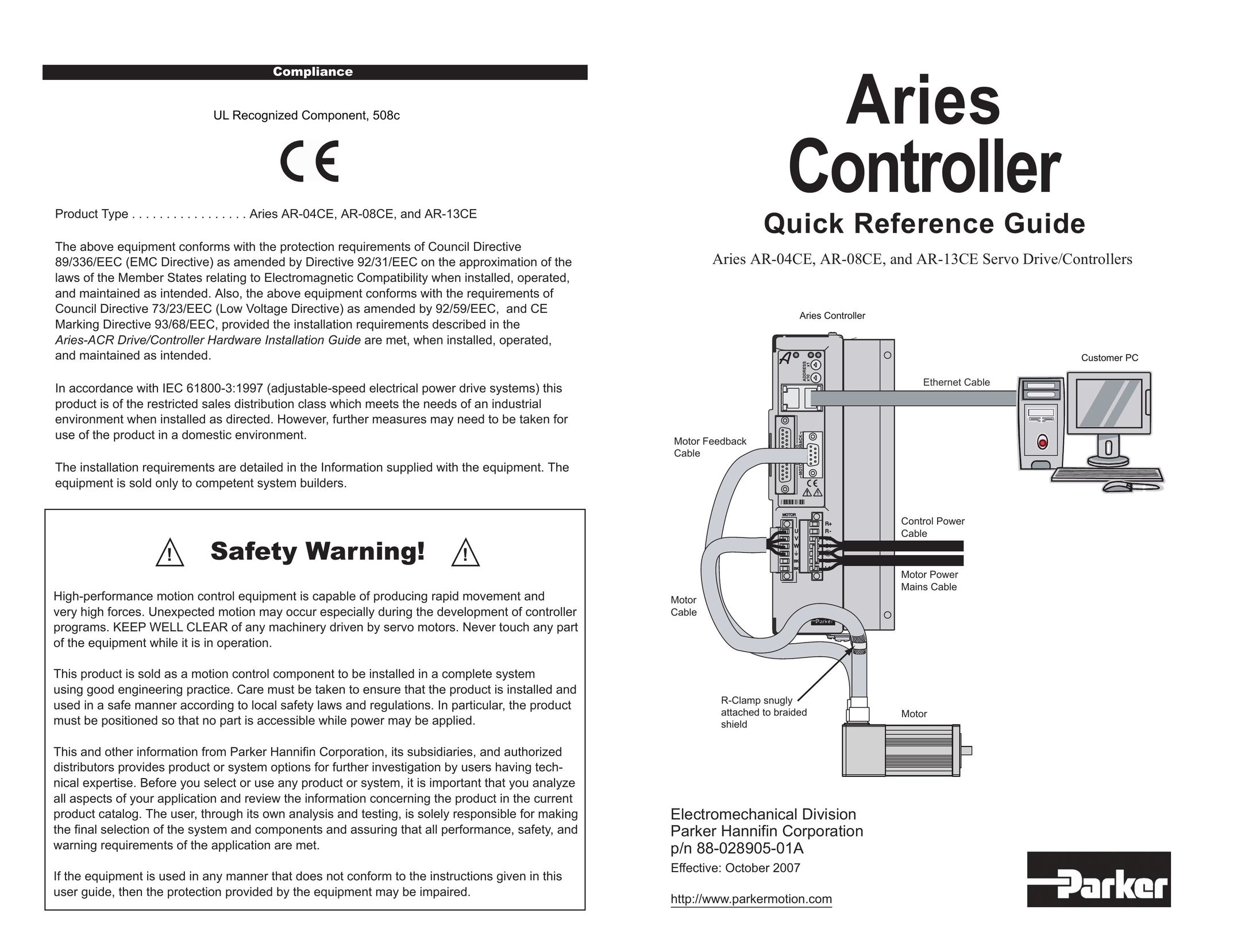 Parker Hannifin AR-04CE Home Security System User Manual