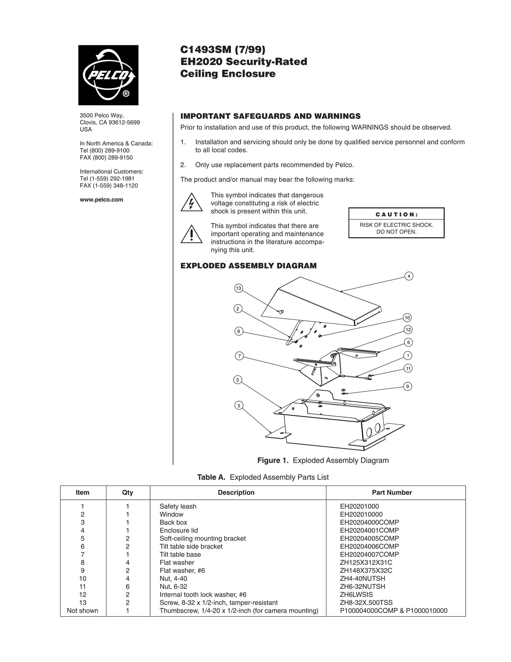 Pelco C1493SM Home Security System User Manual