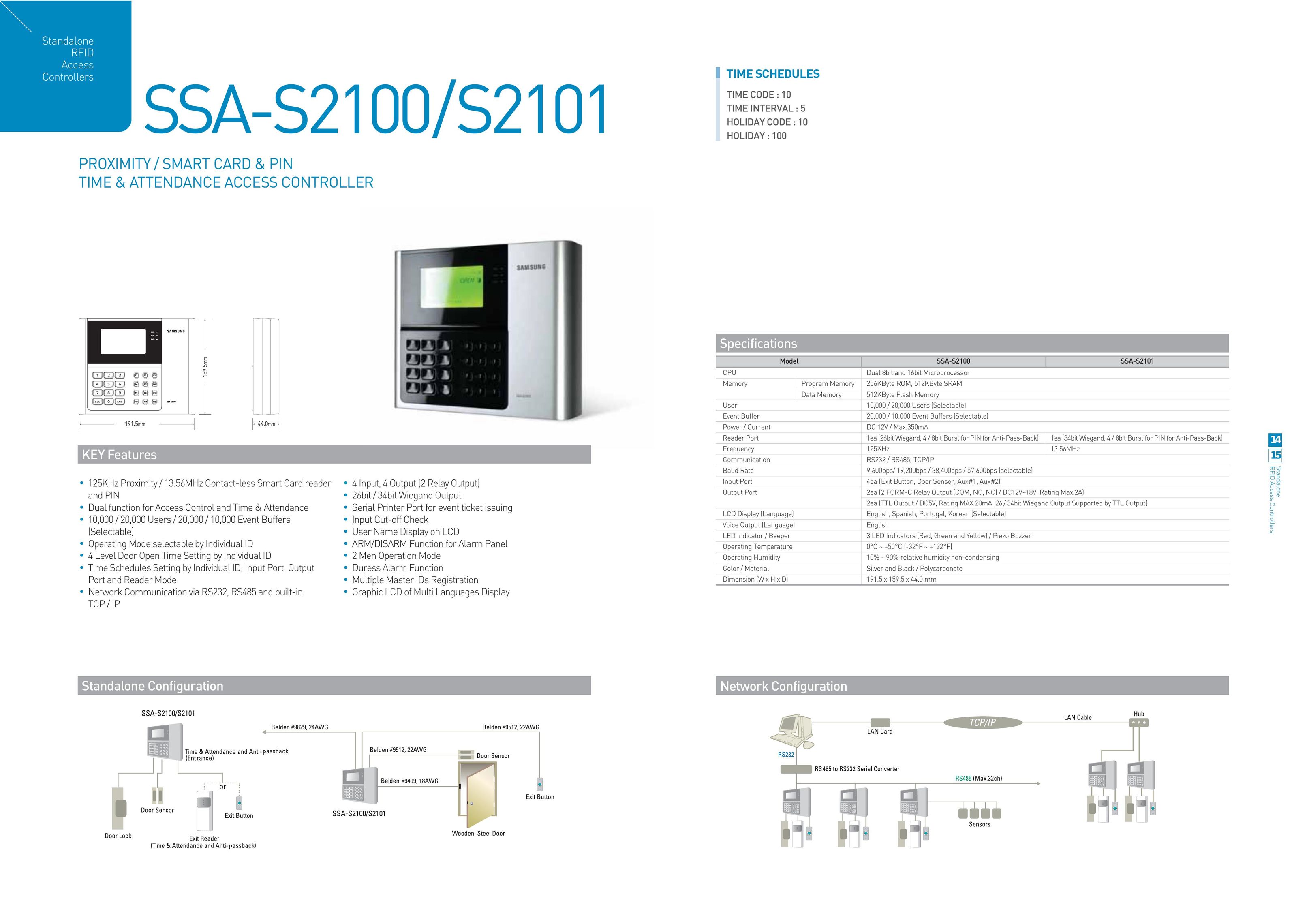 Samsung SSA-S2100 Home Security System User Manual