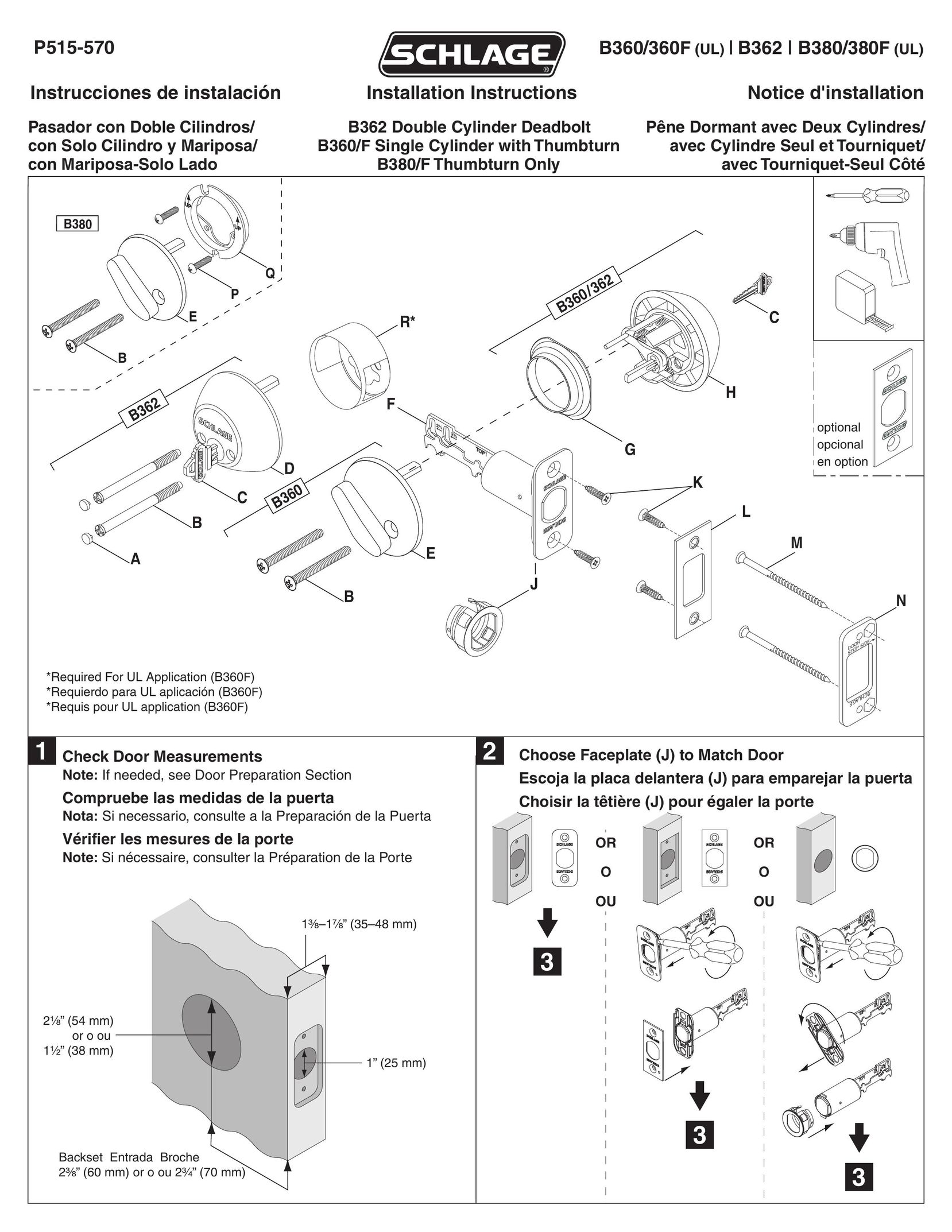 Schlage B380/F Home Security System User Manual