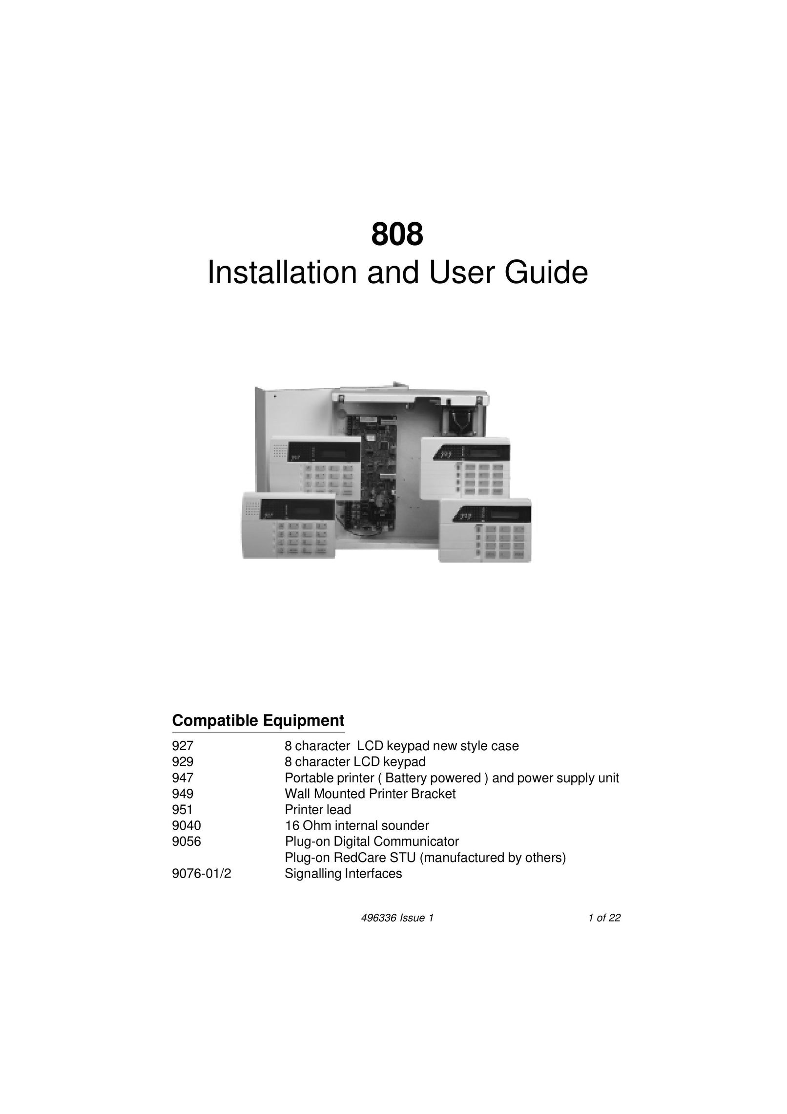Security Centres 808 Home Security System User Manual