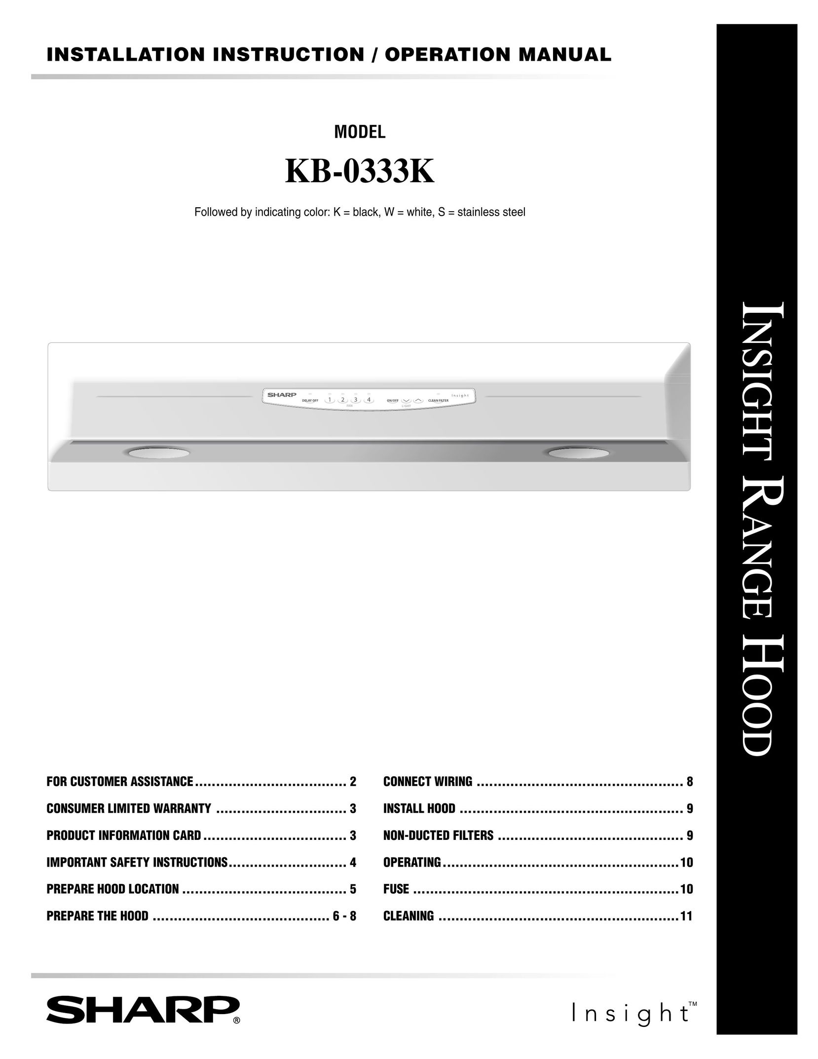 Sharp KB-0333K Home Security System User Manual