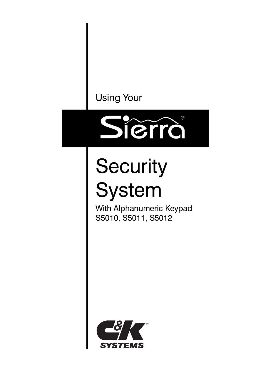 Sierra Housewares S5012 Home Security System User Manual