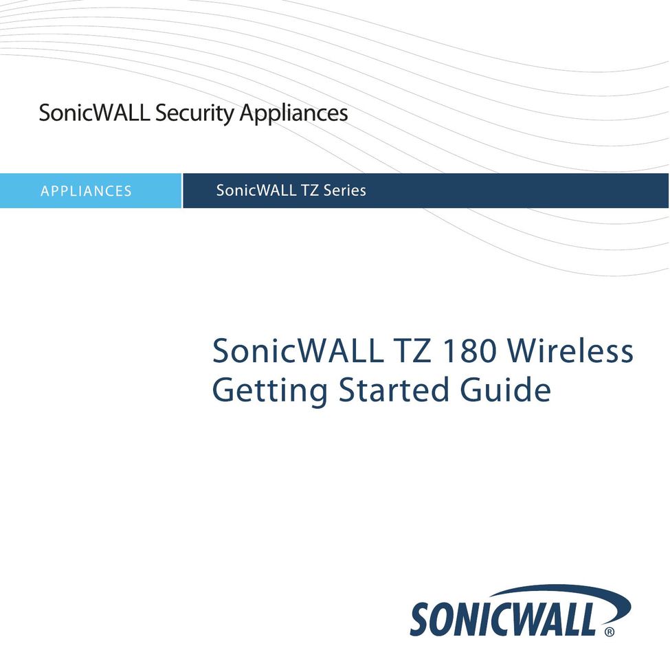 SonicWALL TZ 180 Home Security System User Manual