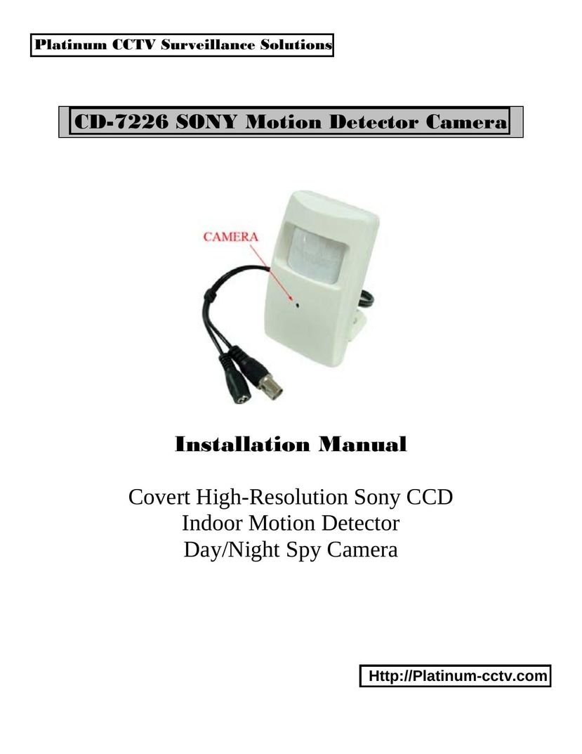 Sony CD-7226 Home Security System User Manual