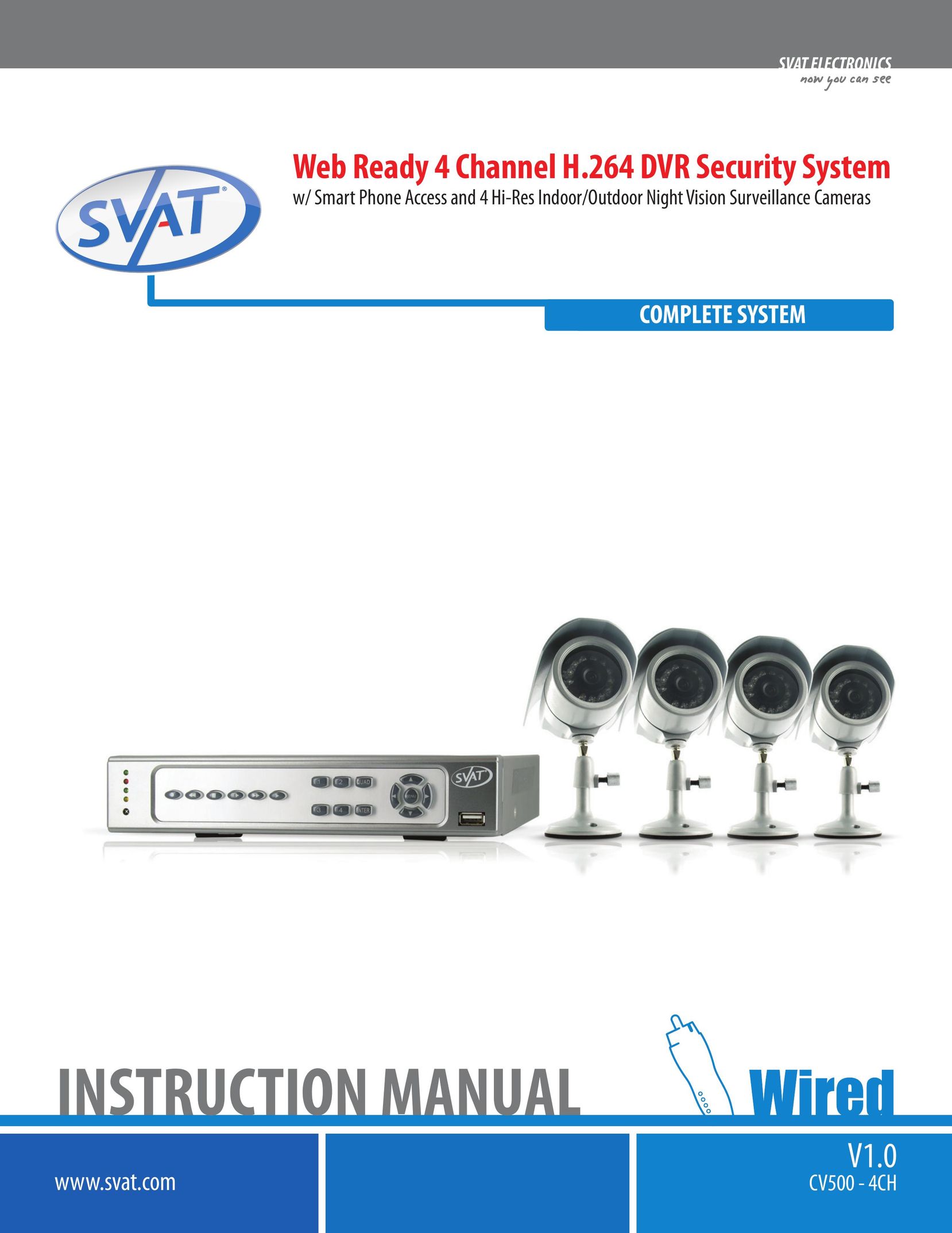 SVAT Electronics 2CV500 - 4CH Home Security System User Manual