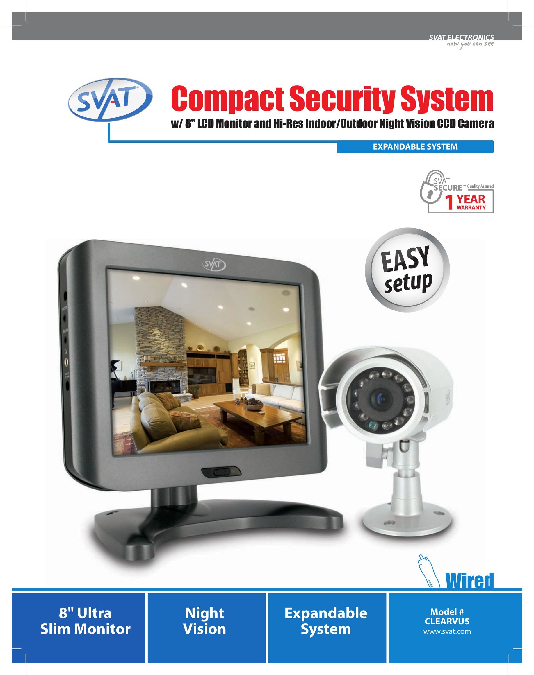SVAT Electronics CLEARVU5 Home Security System User Manual
