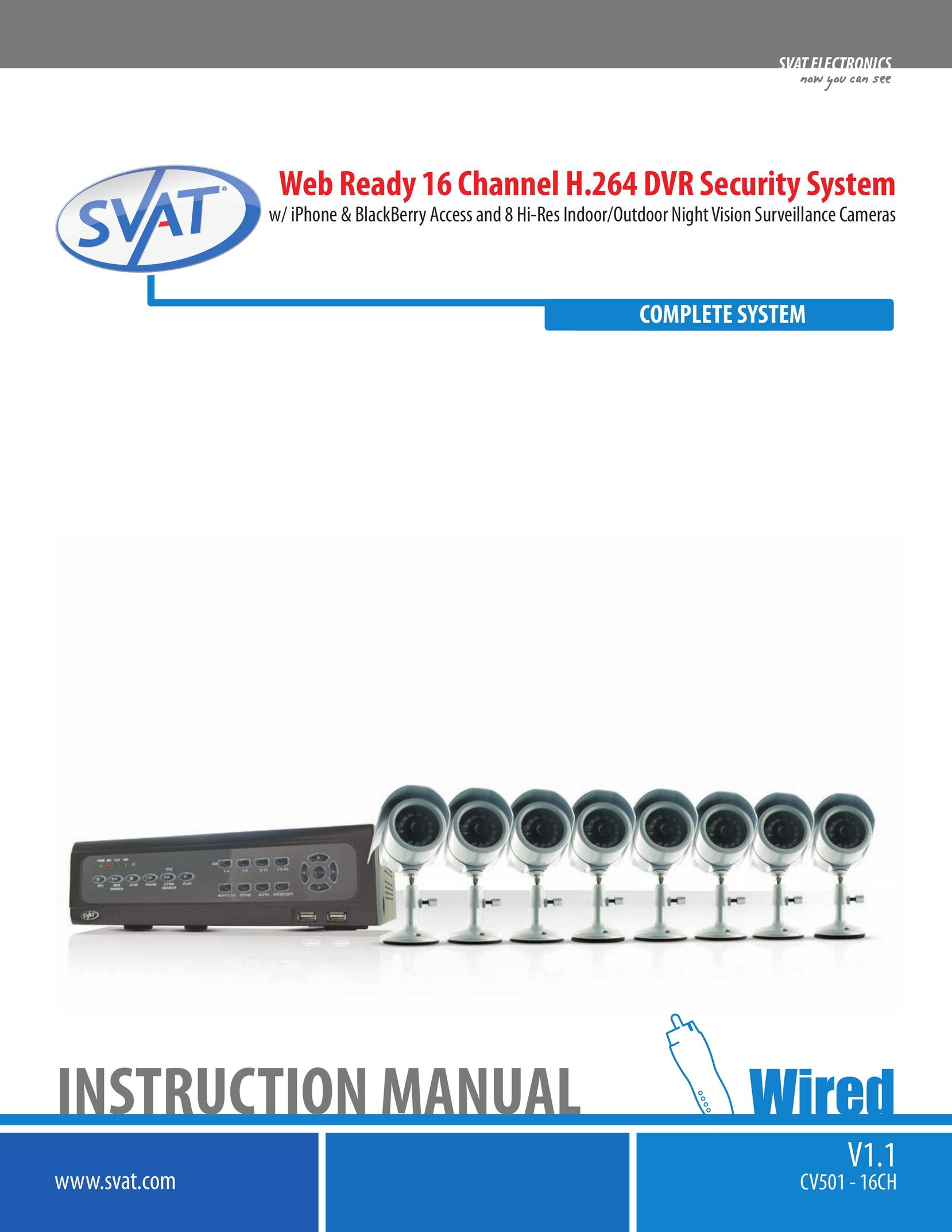 SVAT Electronics CV501 - 16CH Home Security System User Manual