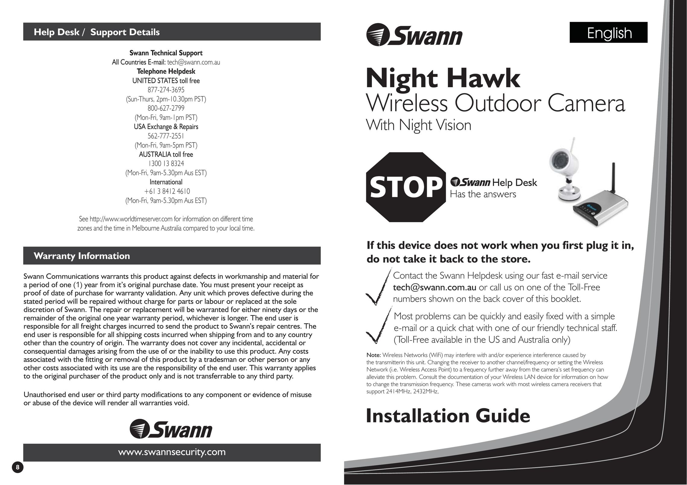 Swann Night Hawk Home Security System User Manual