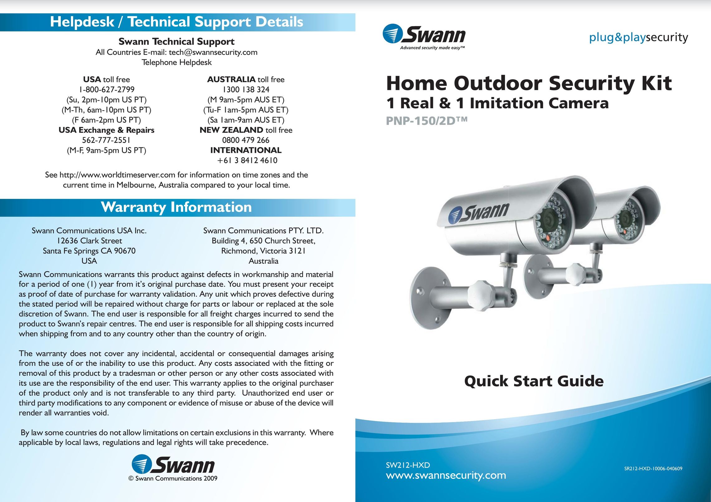 Swann PNP-150/2D Home Security System User Manual