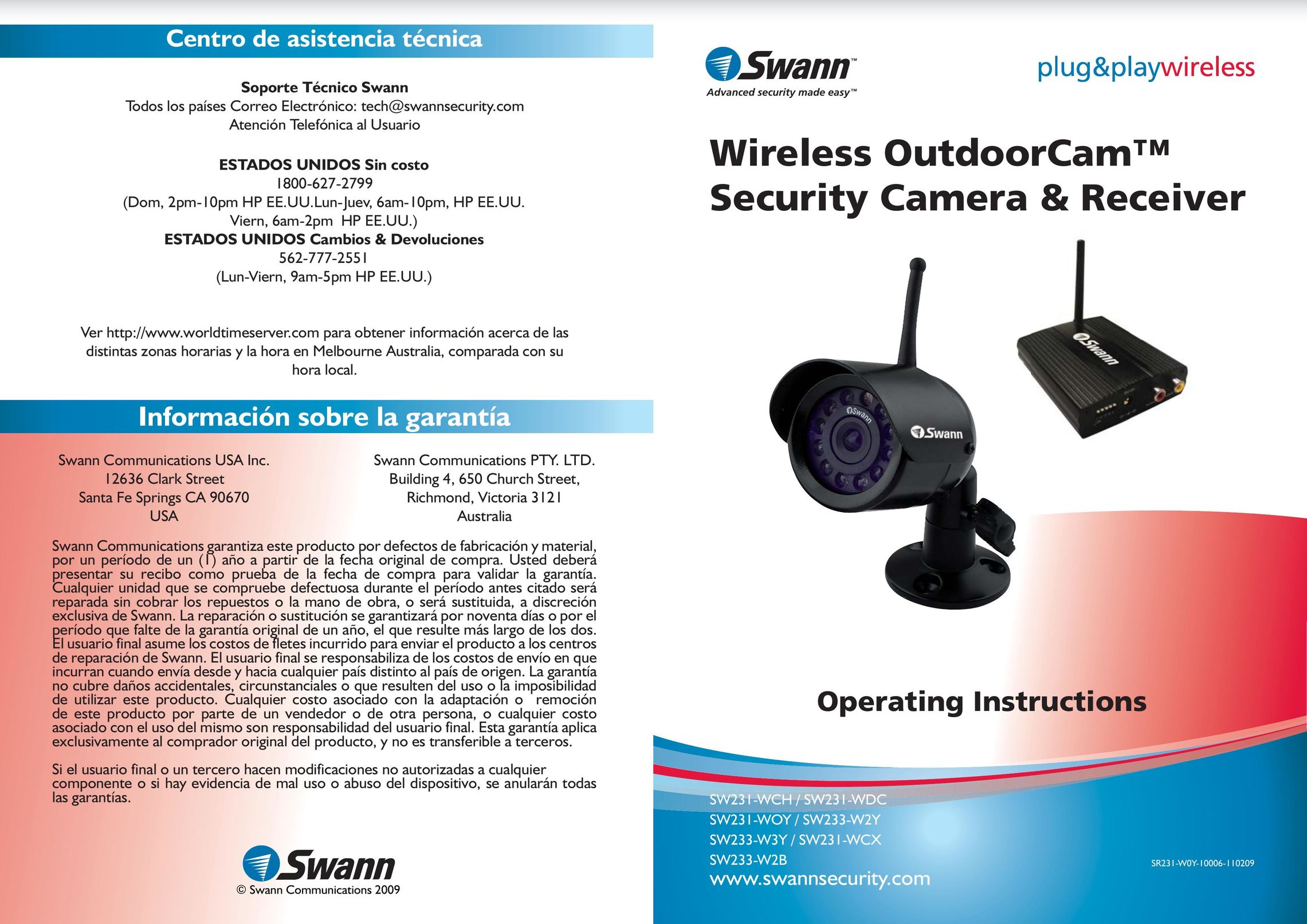 Swann SW231-WDC Home Security System User Manual