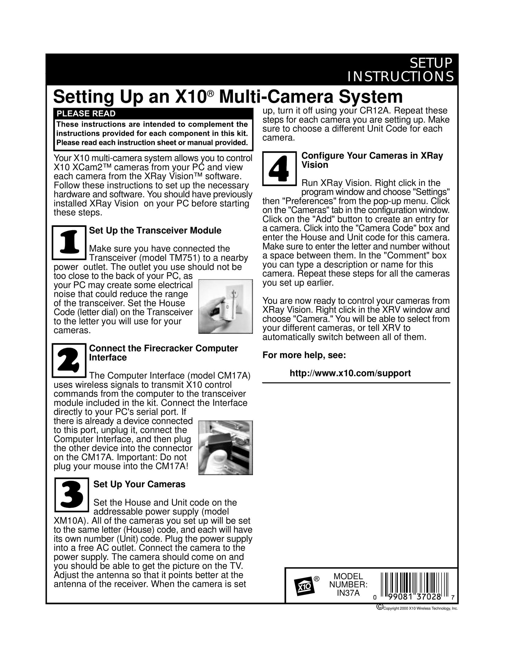 X10 Wireless Technology IN37A Home Security System User Manual