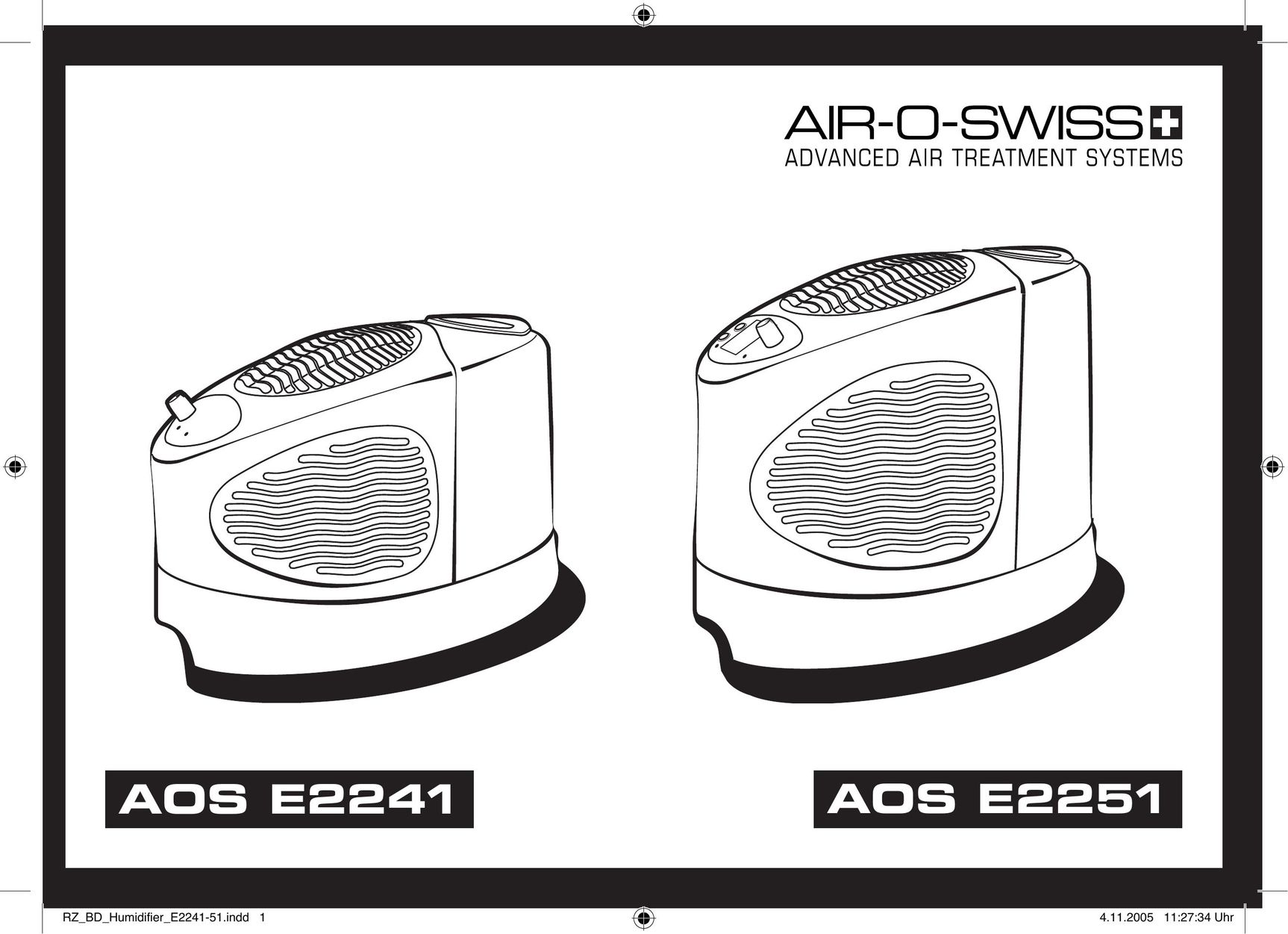 Air-O-Swiss AOS E2251 Humidifier User Manual