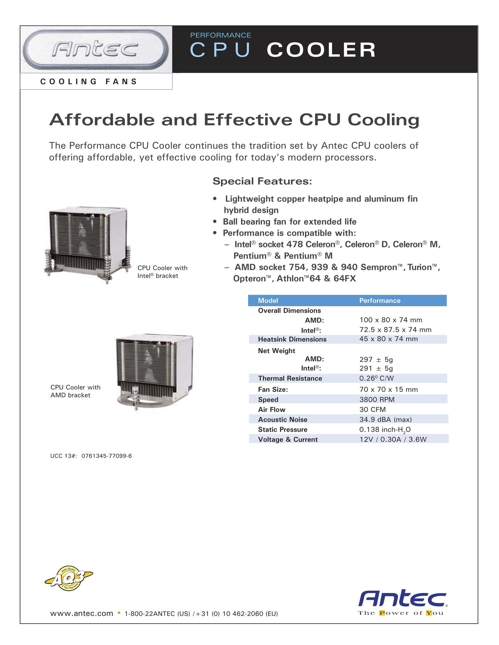 Antec UCC 13#: 0761345-77099-6 Humidifier User Manual