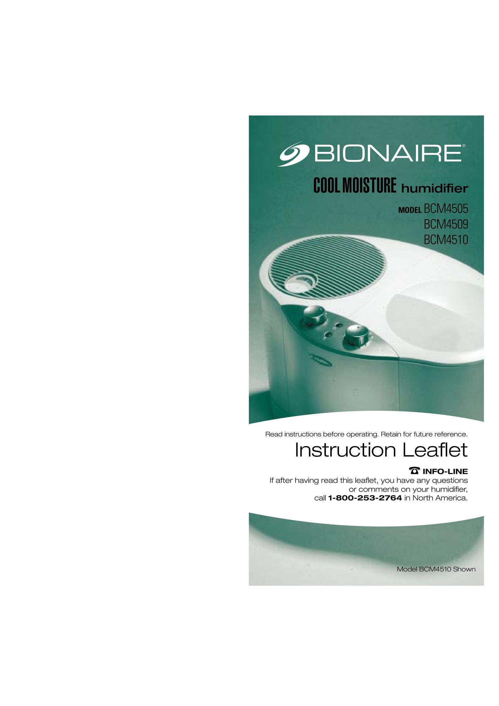 Bionaire BCM4509 Humidifier User Manual