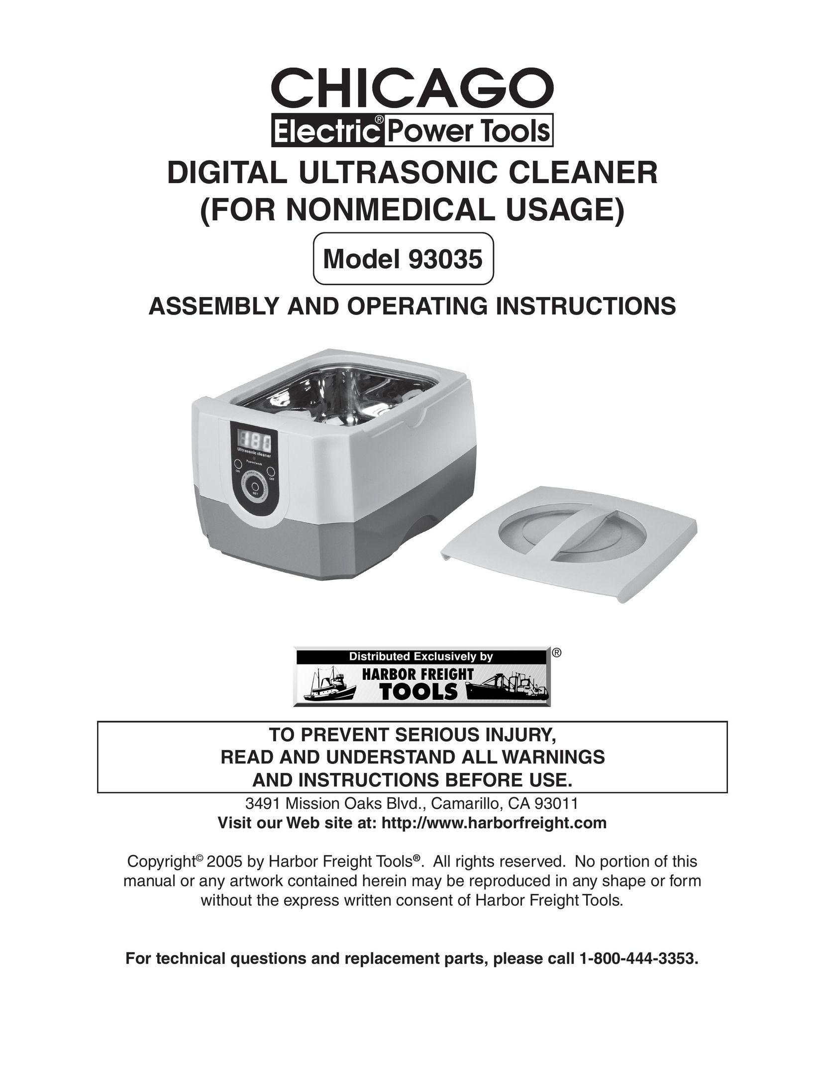 Chicago Electric 93035 Humidifier User Manual