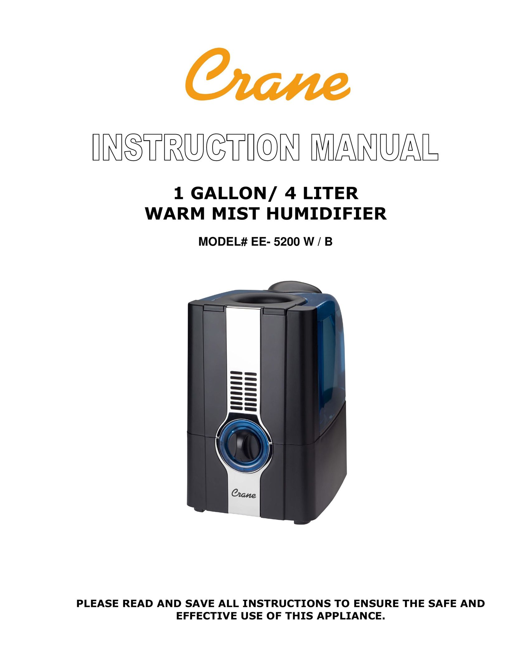 Crane EE- 5200 W / B Humidifier User Manual