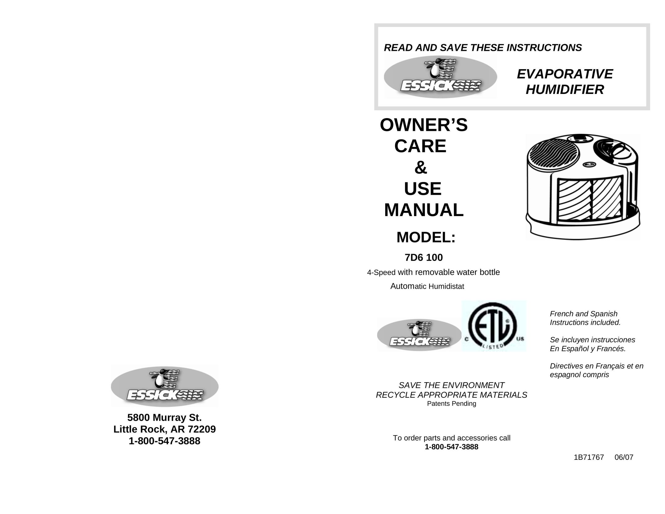 DKNY 7D6 100 Humidifier User Manual