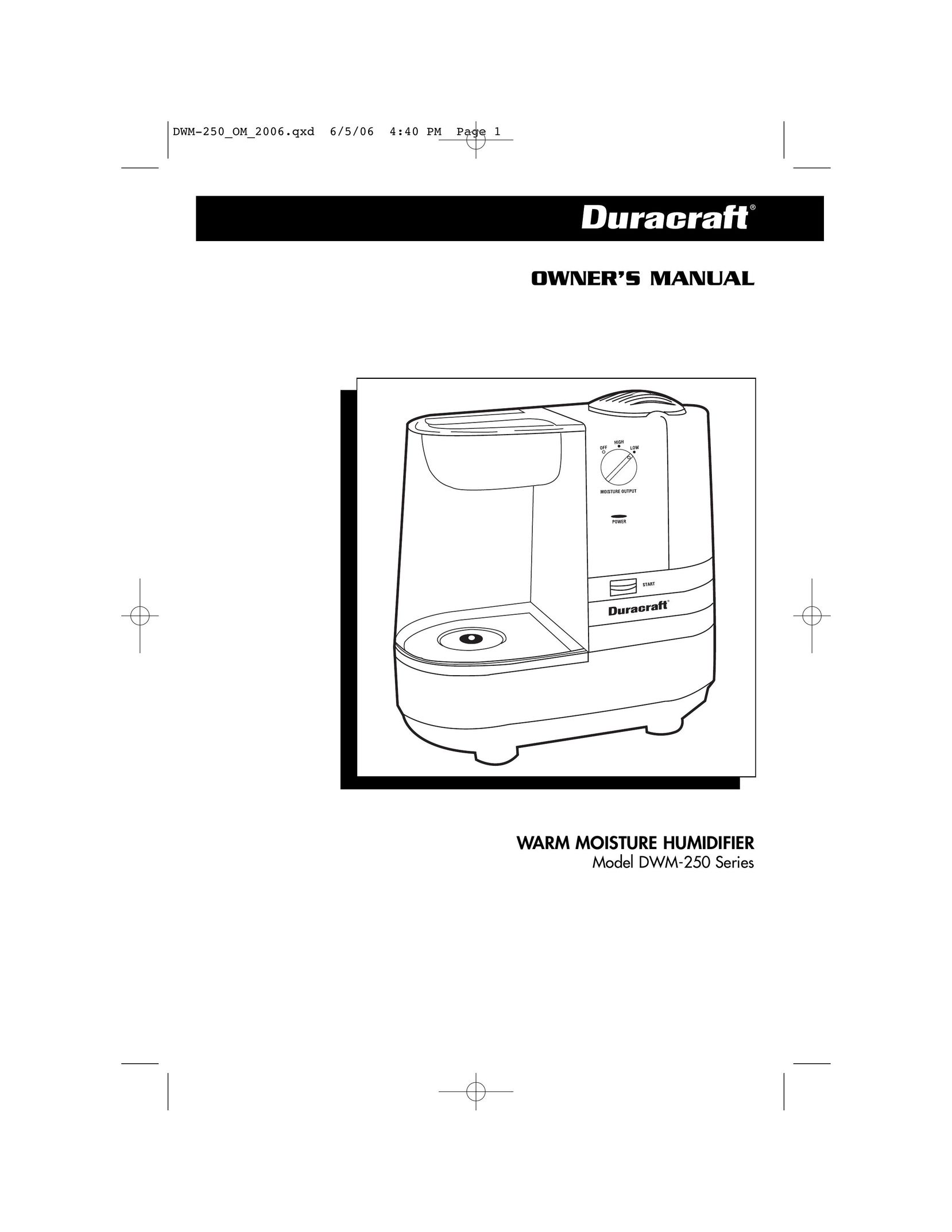 Duracraft DWM-250 Humidifier User Manual