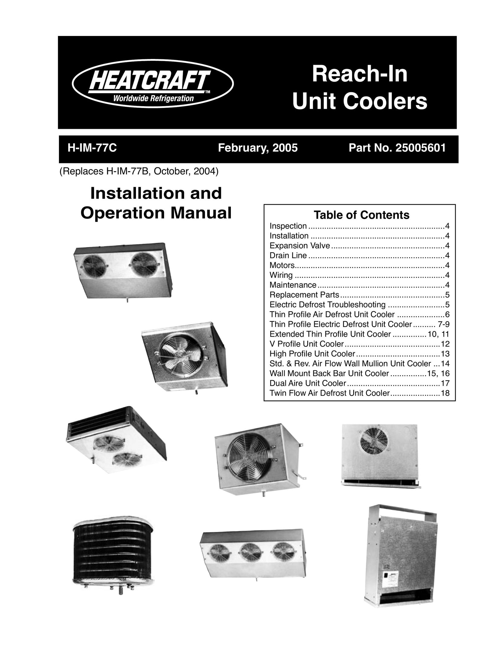 Heatcraft Refrigeration Products 25005601 Humidifier User Manual