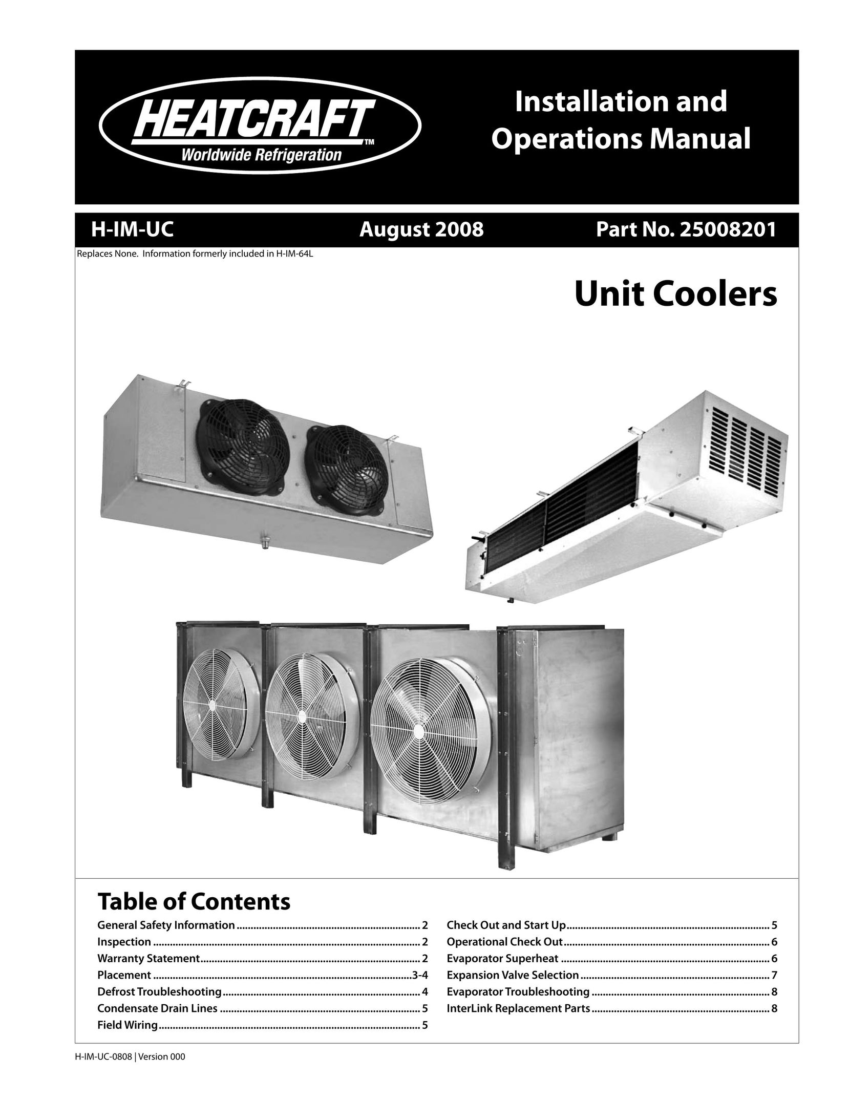 Heatcraft Refrigeration Products H-IM-UC Humidifier User Manual