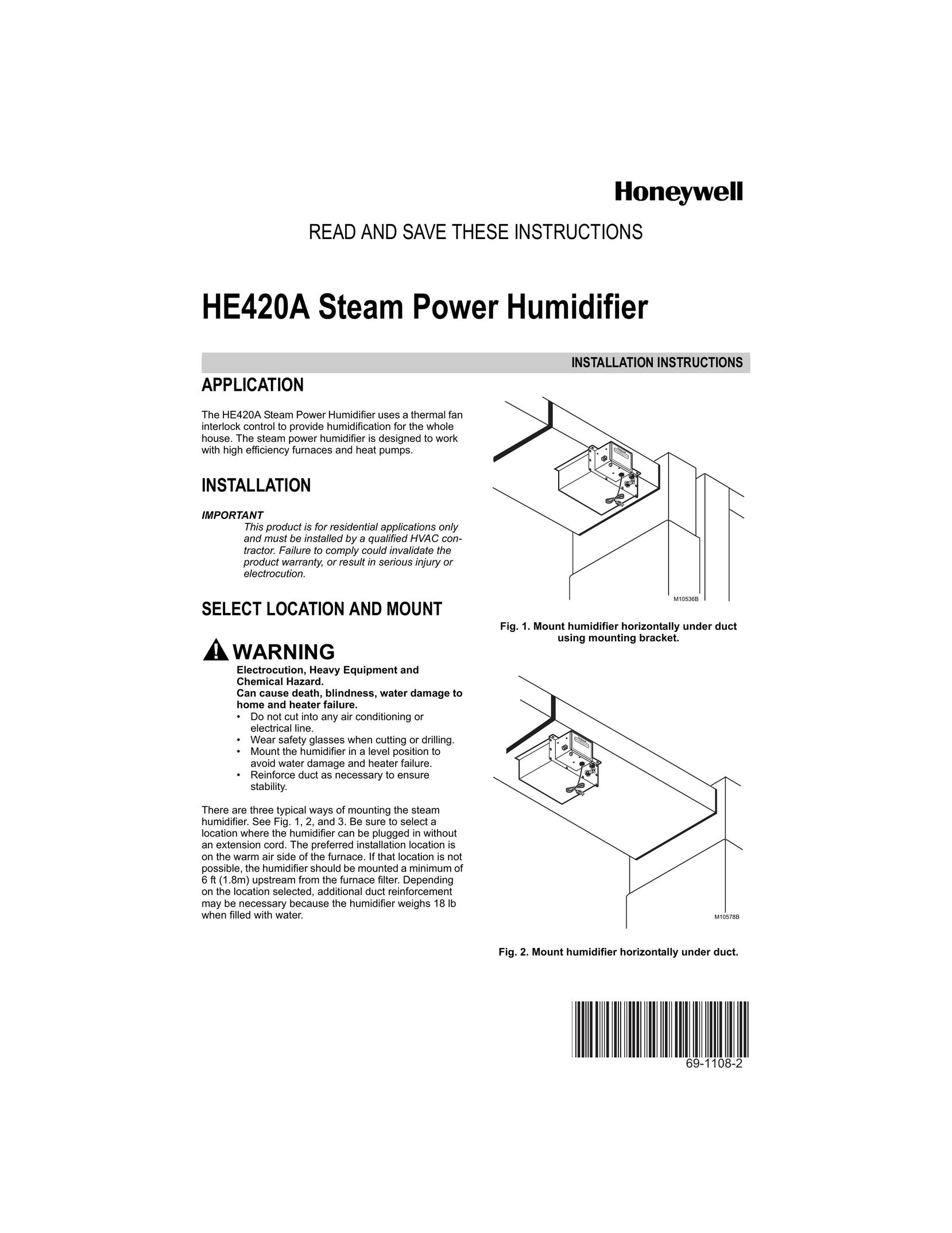 Honeywell HE420A Humidifier User Manual