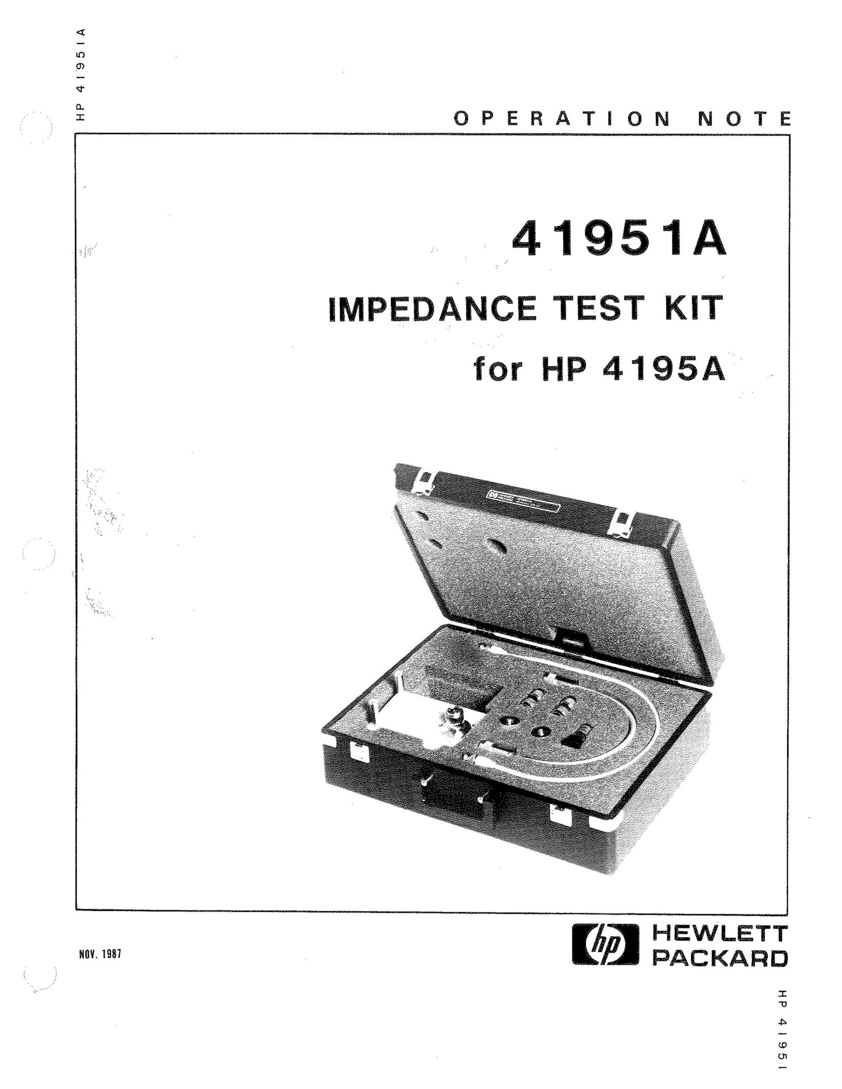 HP (Hewlett-Packard) 4195A Humidifier User Manual