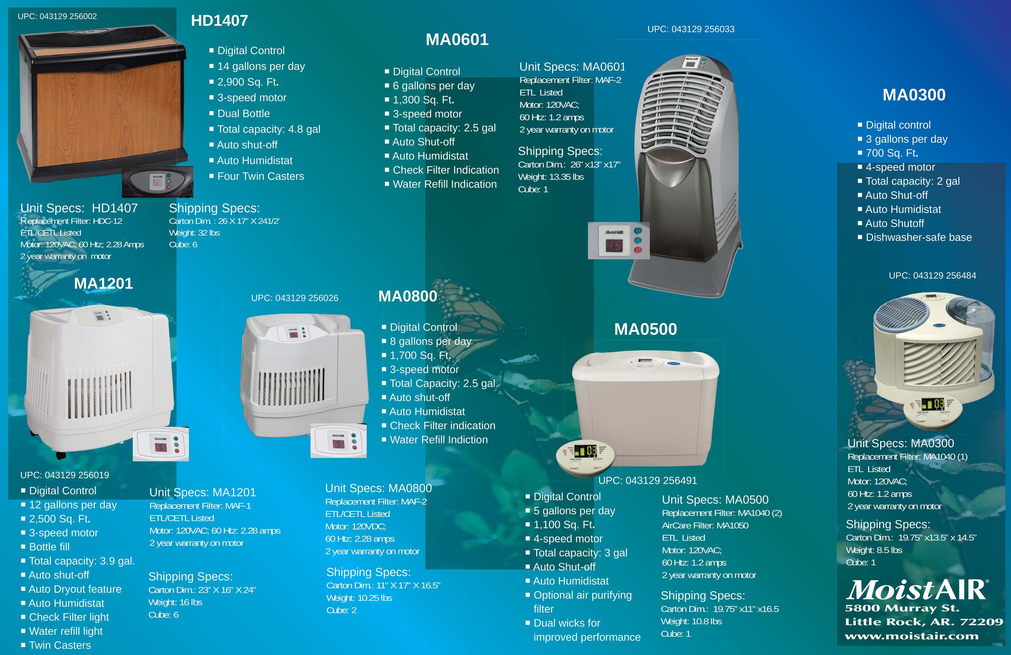 MoistAir MA0601 Humidifier User Manual