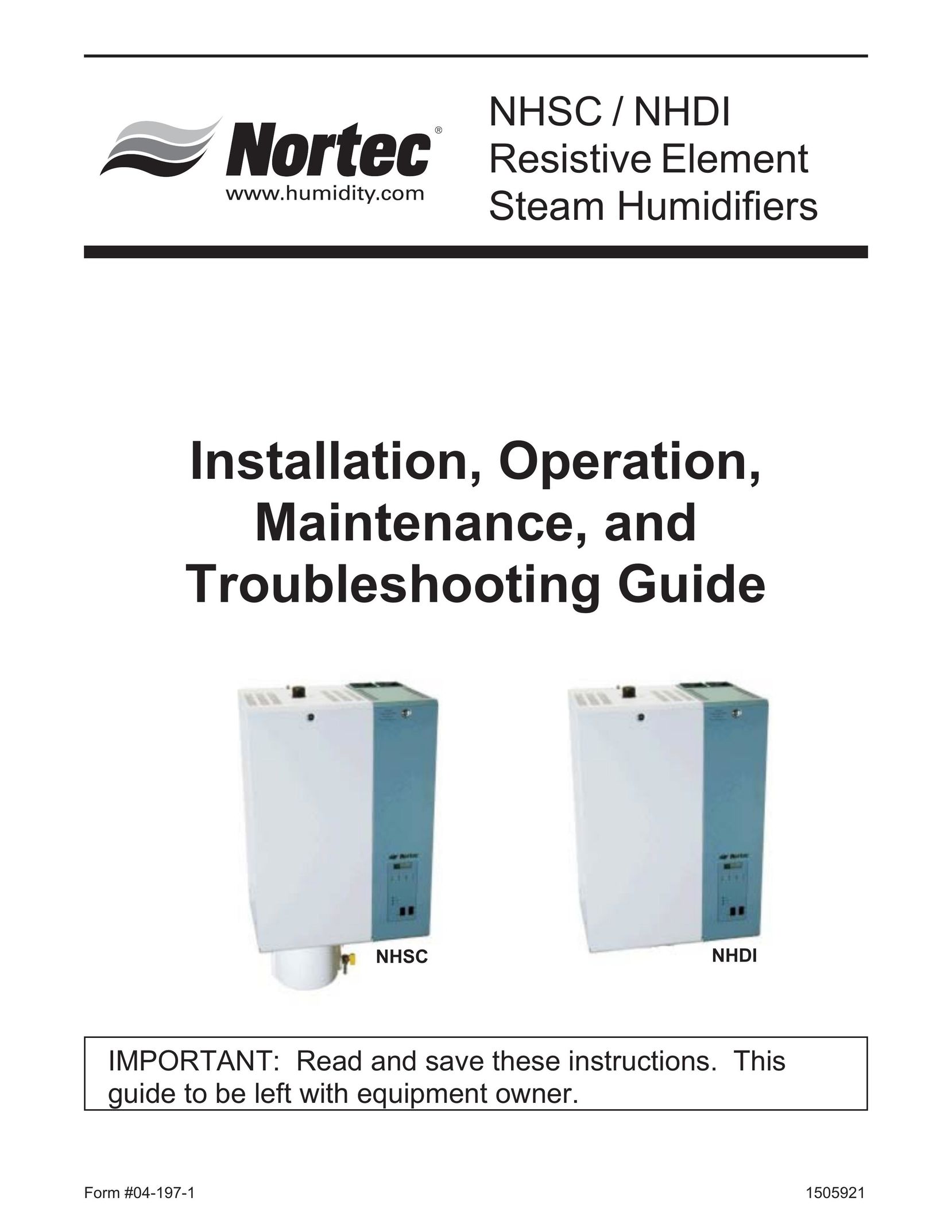 Nortec NHDI Humidifier User Manual
